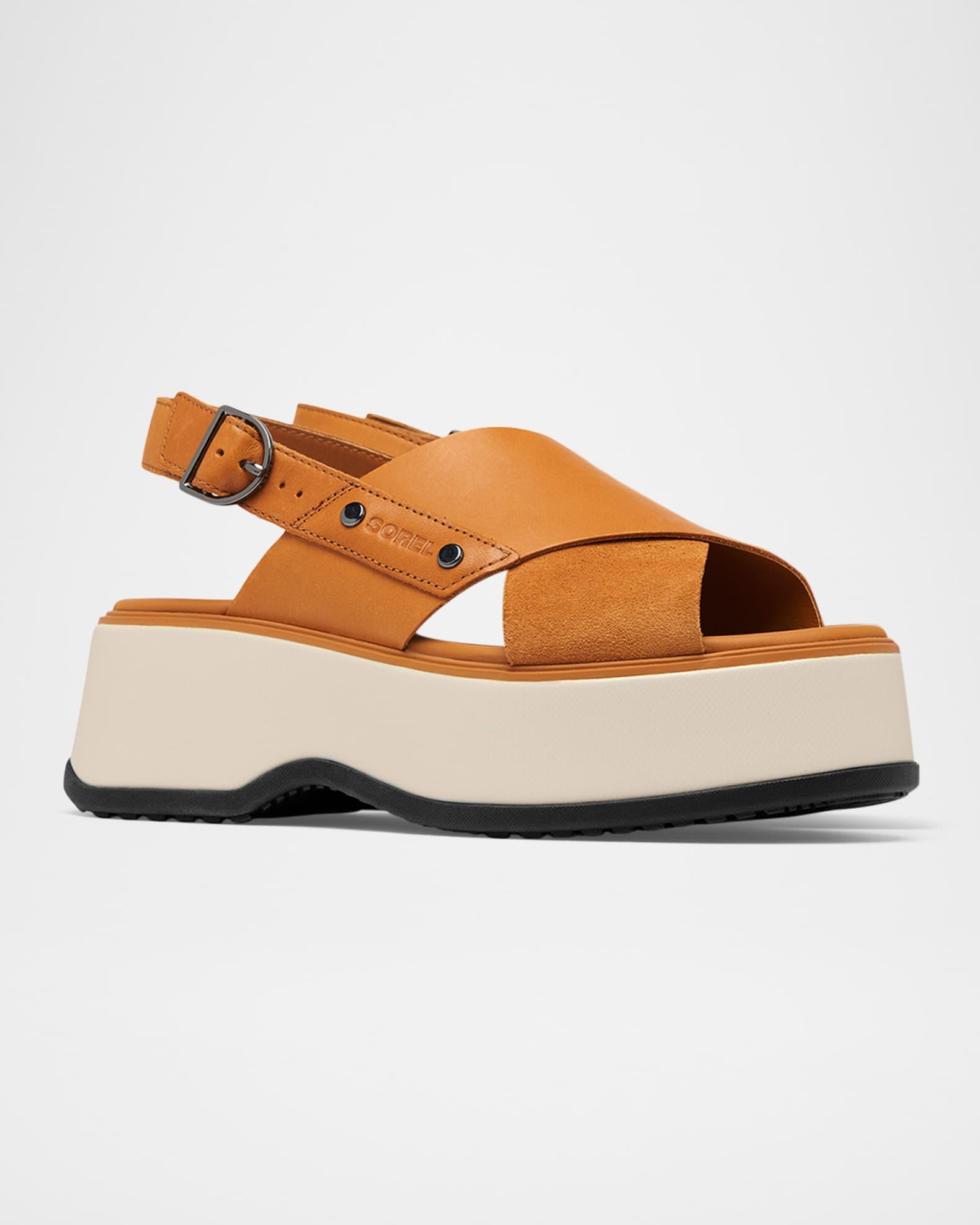 Dayspring Mixed Leather Crossover Comfort Sandals Product Image