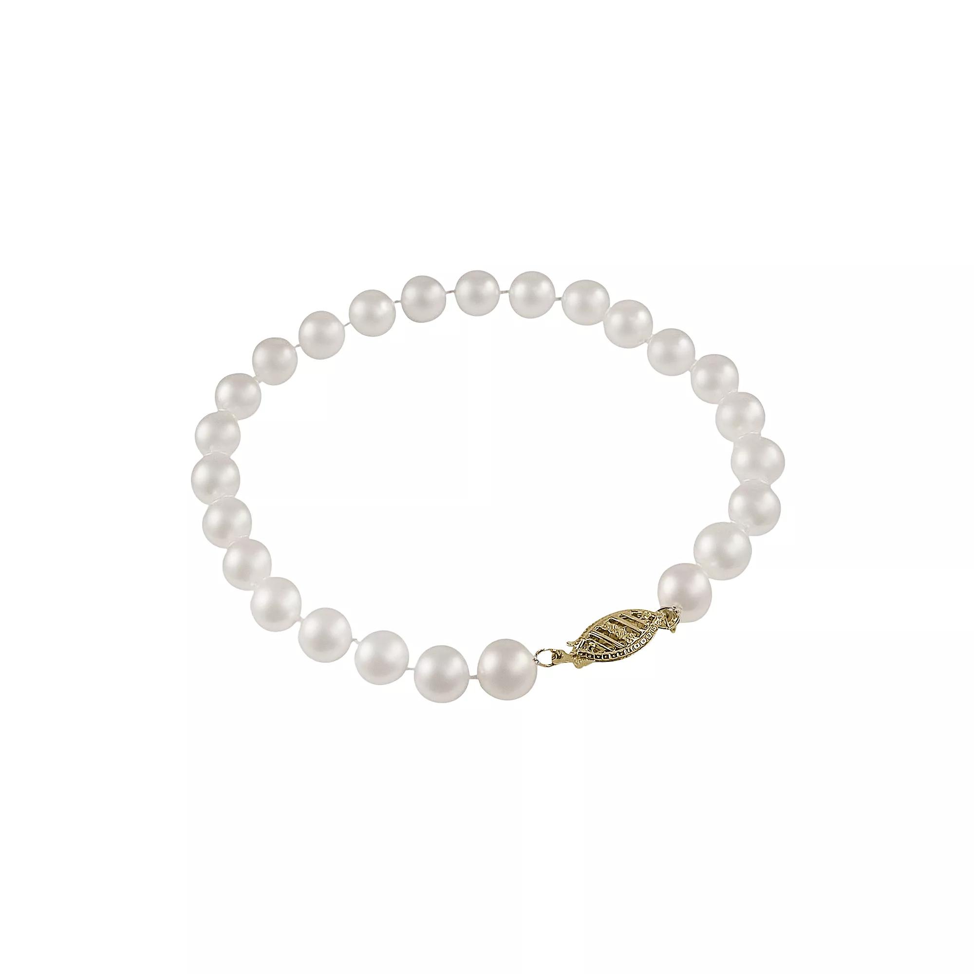 PearLustre by Imperial 10k Gold Freshwater Cultured Pearl Bracelet - 8-in., Women's,  Product Image