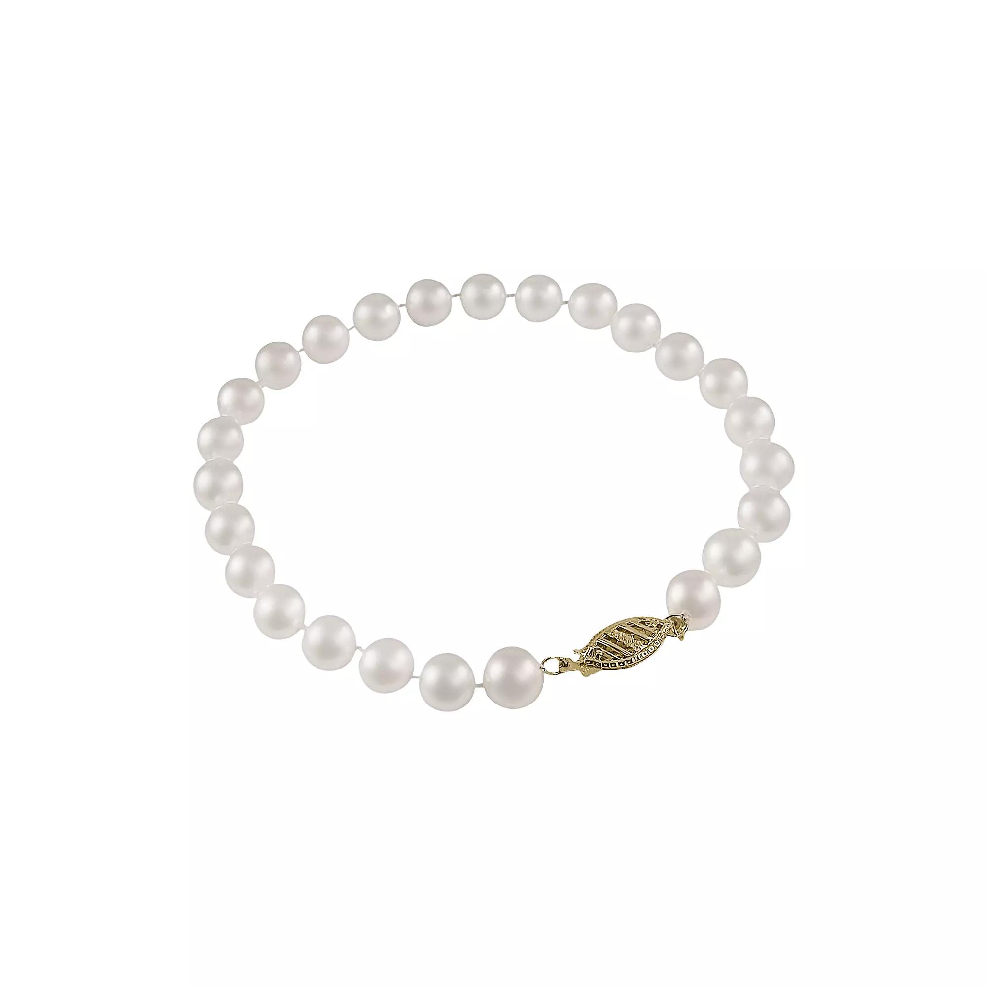 PearLustre by Imperial 10k Gold Freshwater Cultured Pearl Bracelet - 8-in., Women's,  Product Image