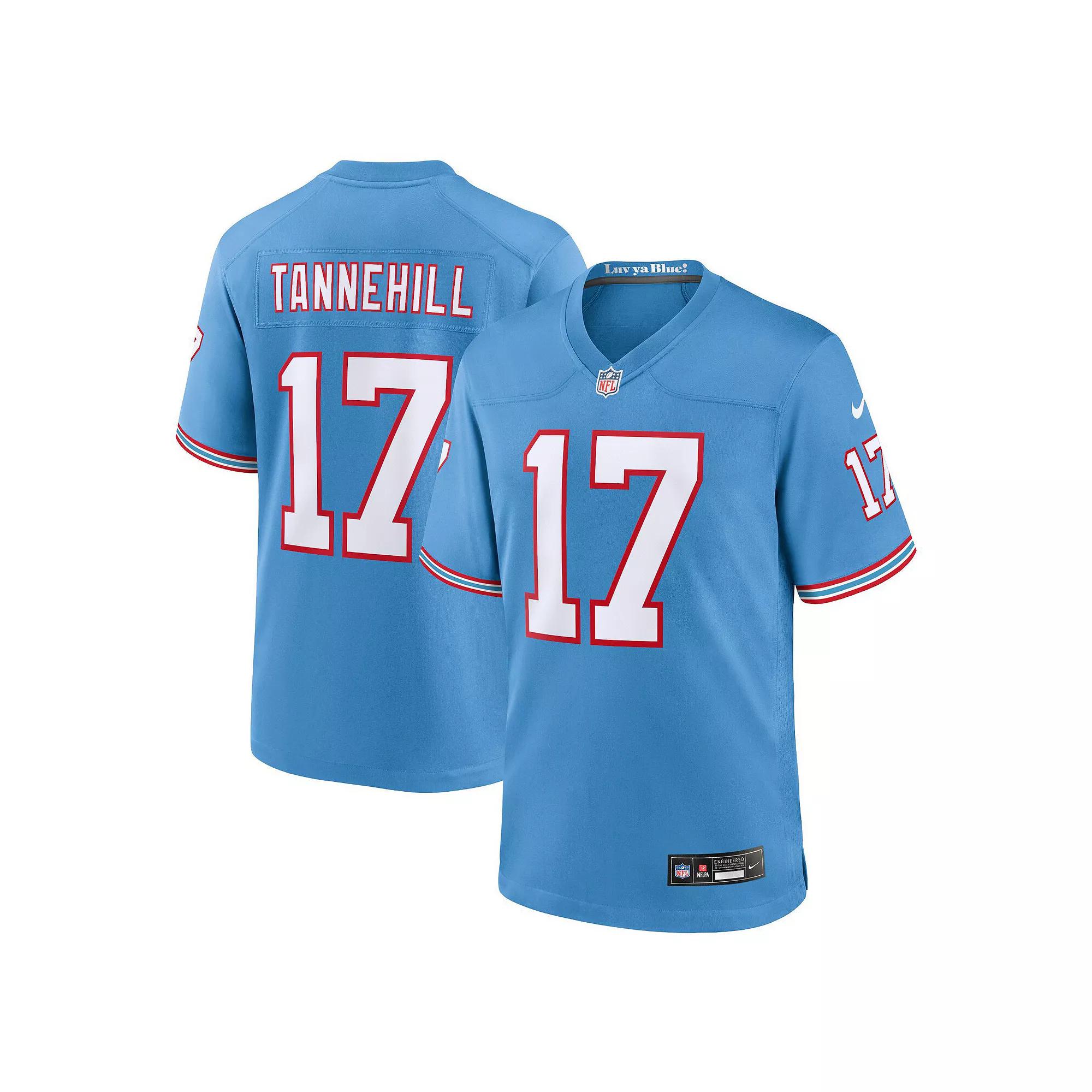 Men's Nike Ryan Tannehill Light Blue Tennessee Titans Oilers Throwback Alternate Game Player Jersey, Size: Large Product Image