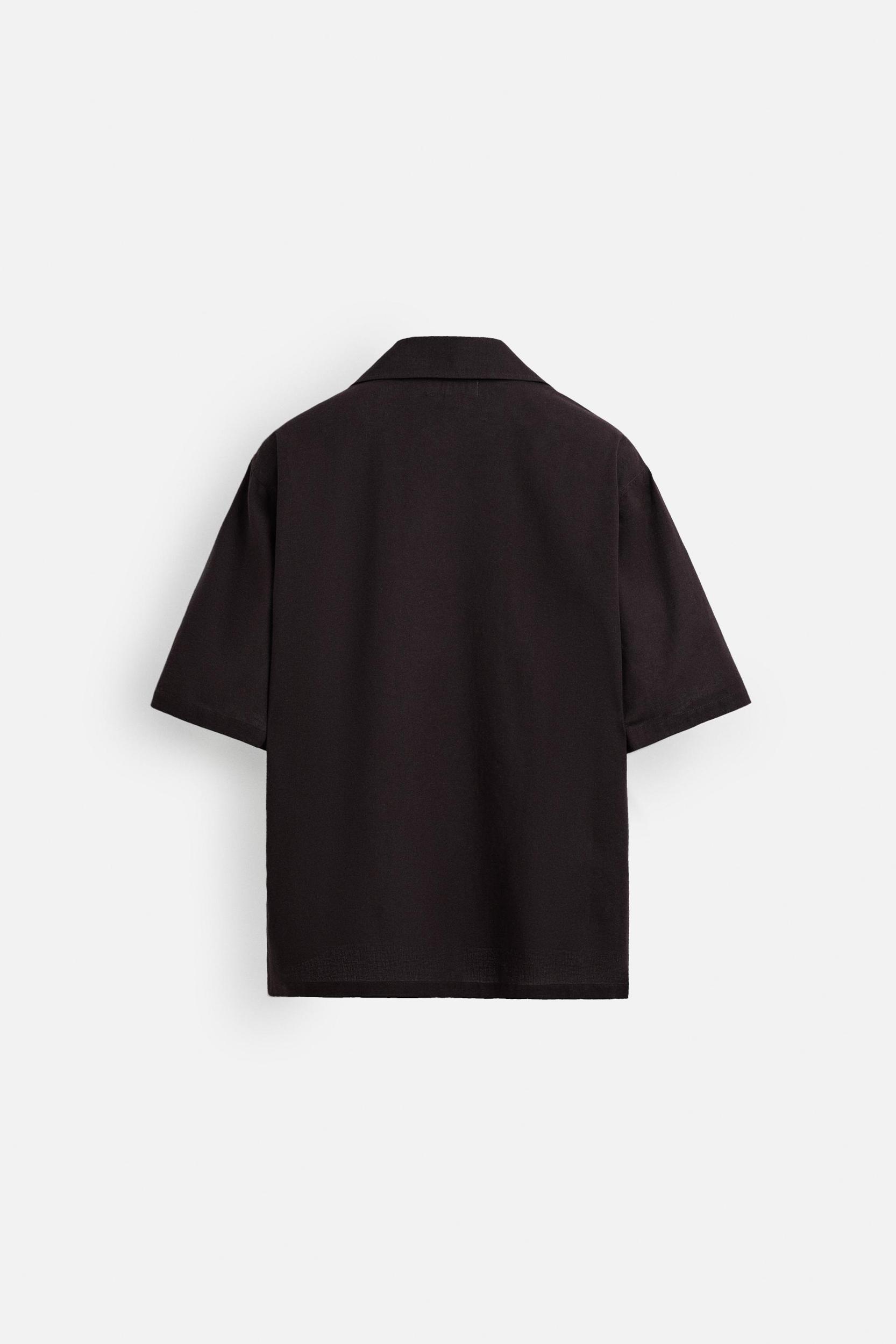 PLEATED COTTON-LINEN SHIRT Product Image