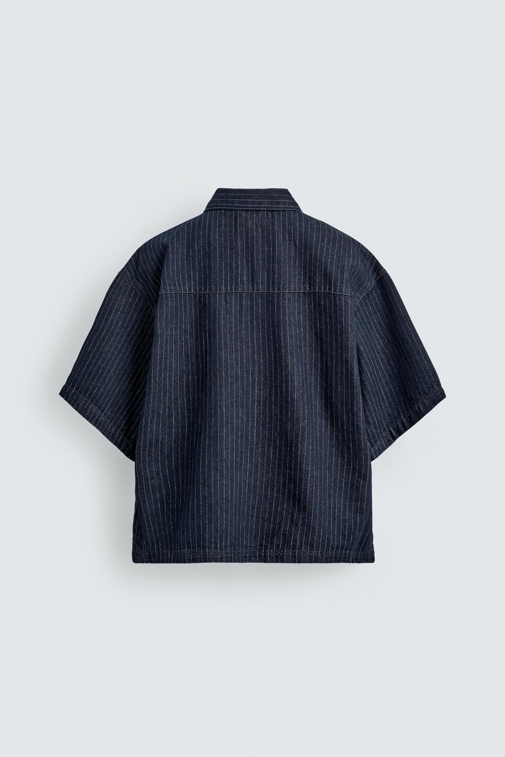STRIPED DENIM POLO SHIRT Product Image