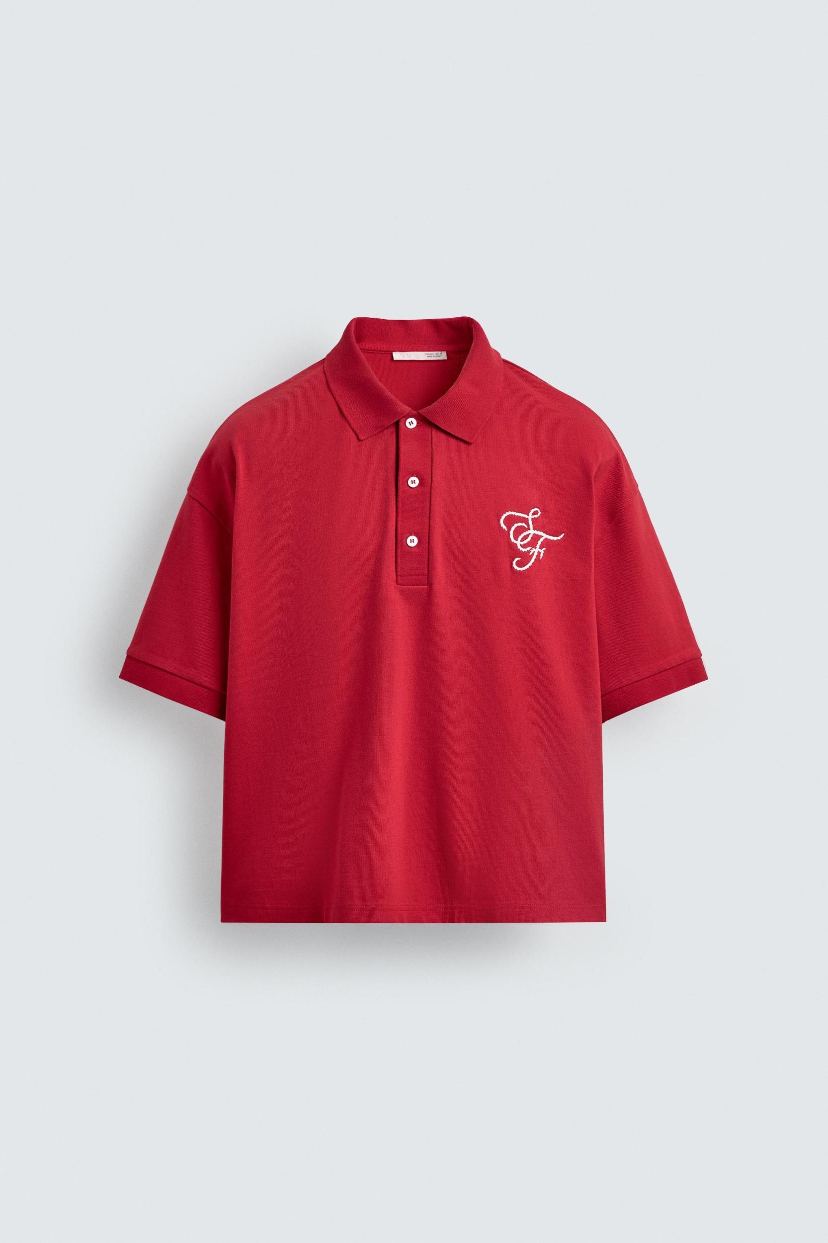 EMBROIDERED TEXT POLO SHIRT Product Image