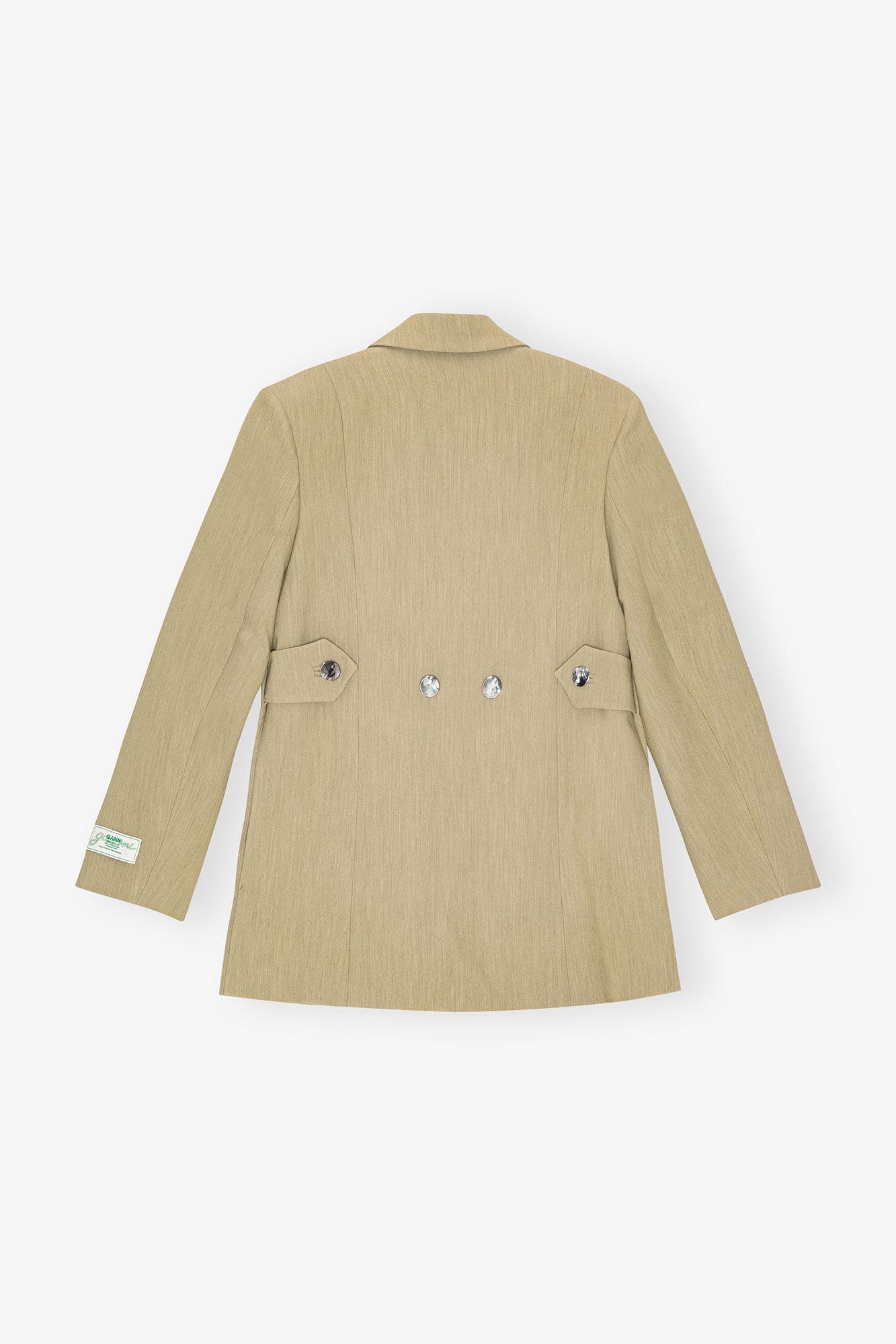 Beige Twill Suiting Blazer Product Image