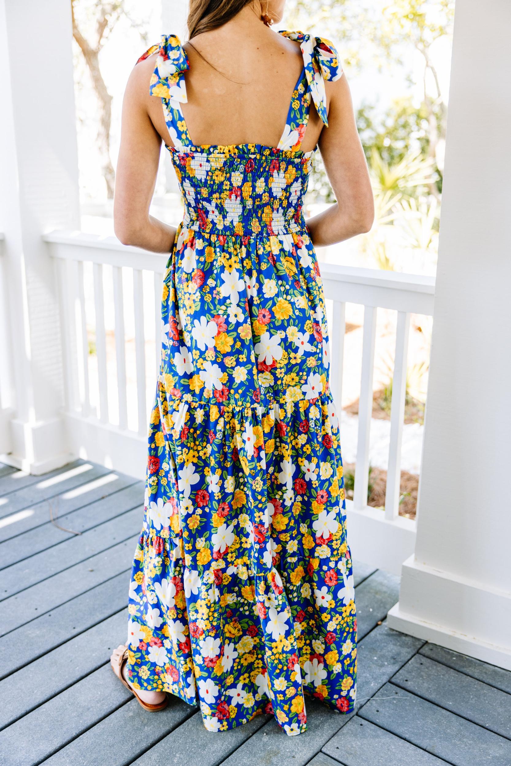 In Your World Navy Blue Floral Maxi Dress Female Product Image