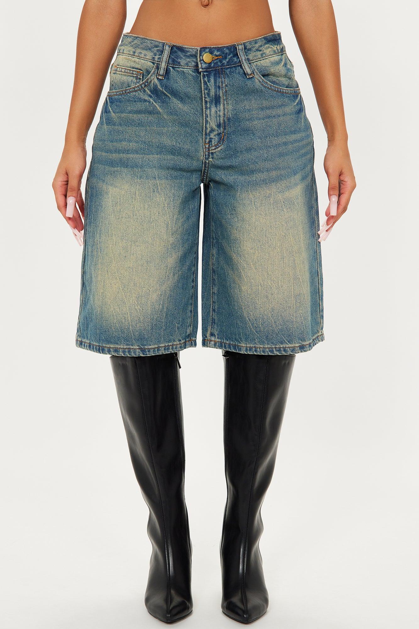 Someone Else Tinted Denim Jorts - Vintage Wash Female Product Image