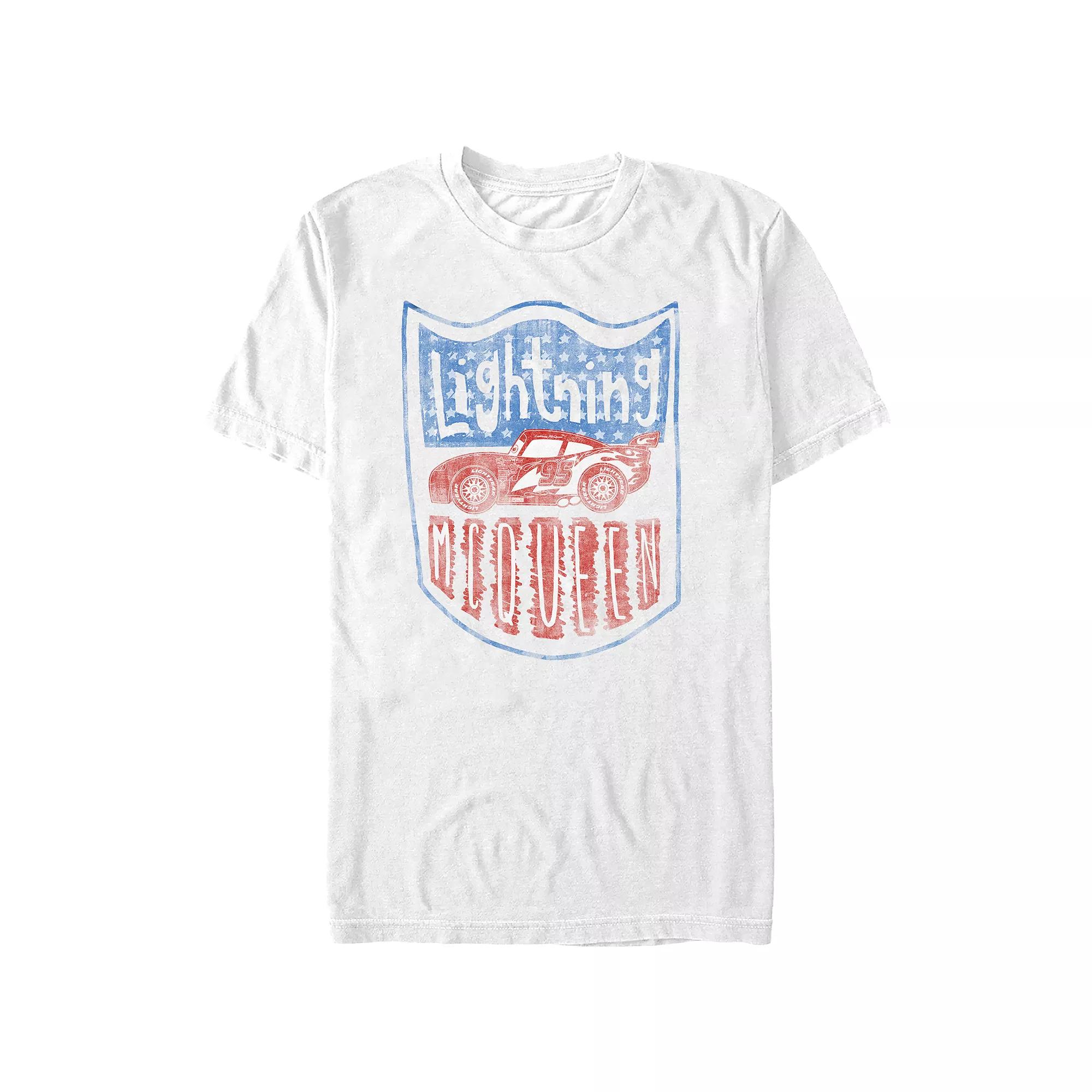 Disney's Cars Lightning McQueen Americana Badge Men's Graphic Tee,  Product Image