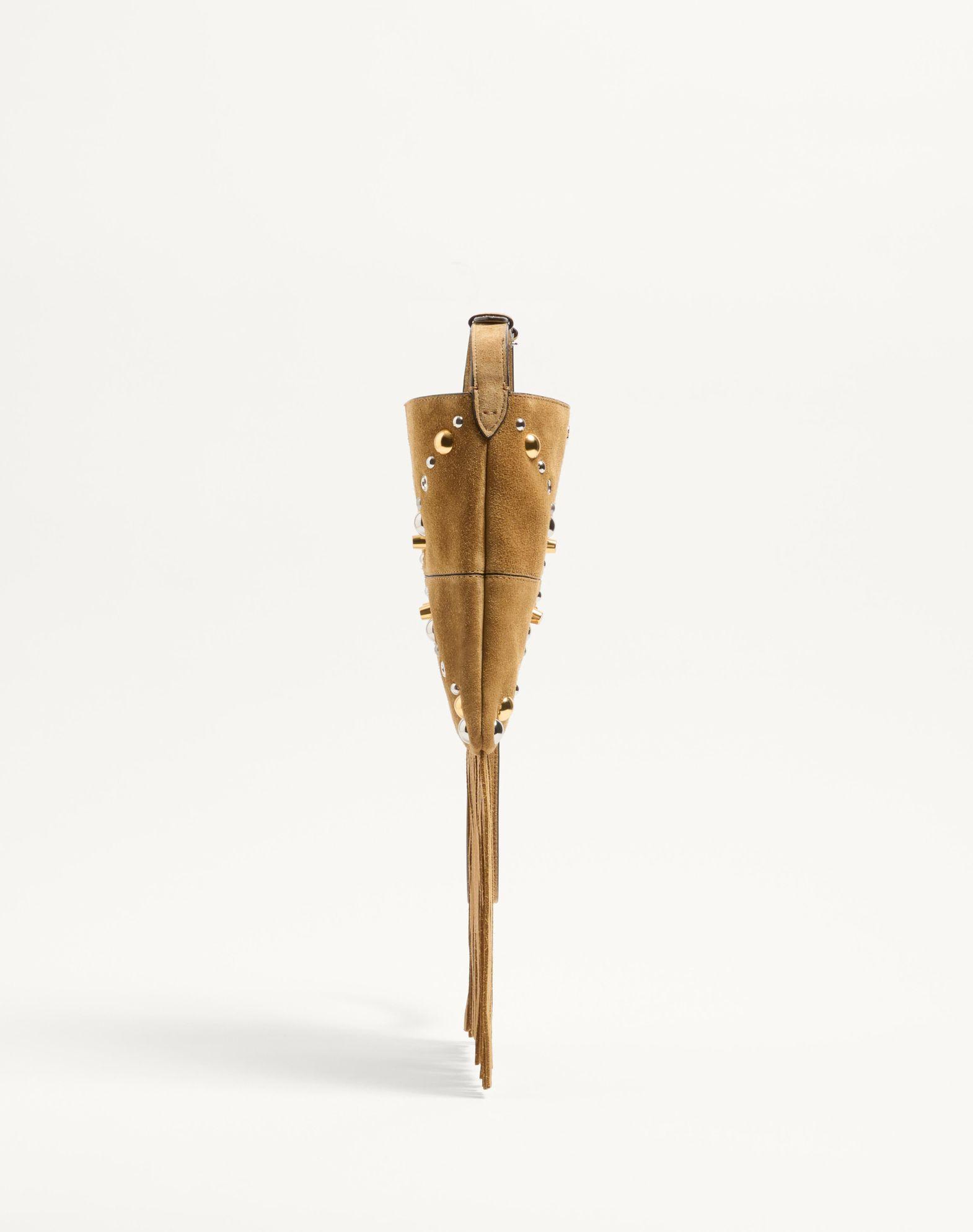 Valentino Garavani Nellcôte Small Shoulder Bag In Suede With Fringes Product Image