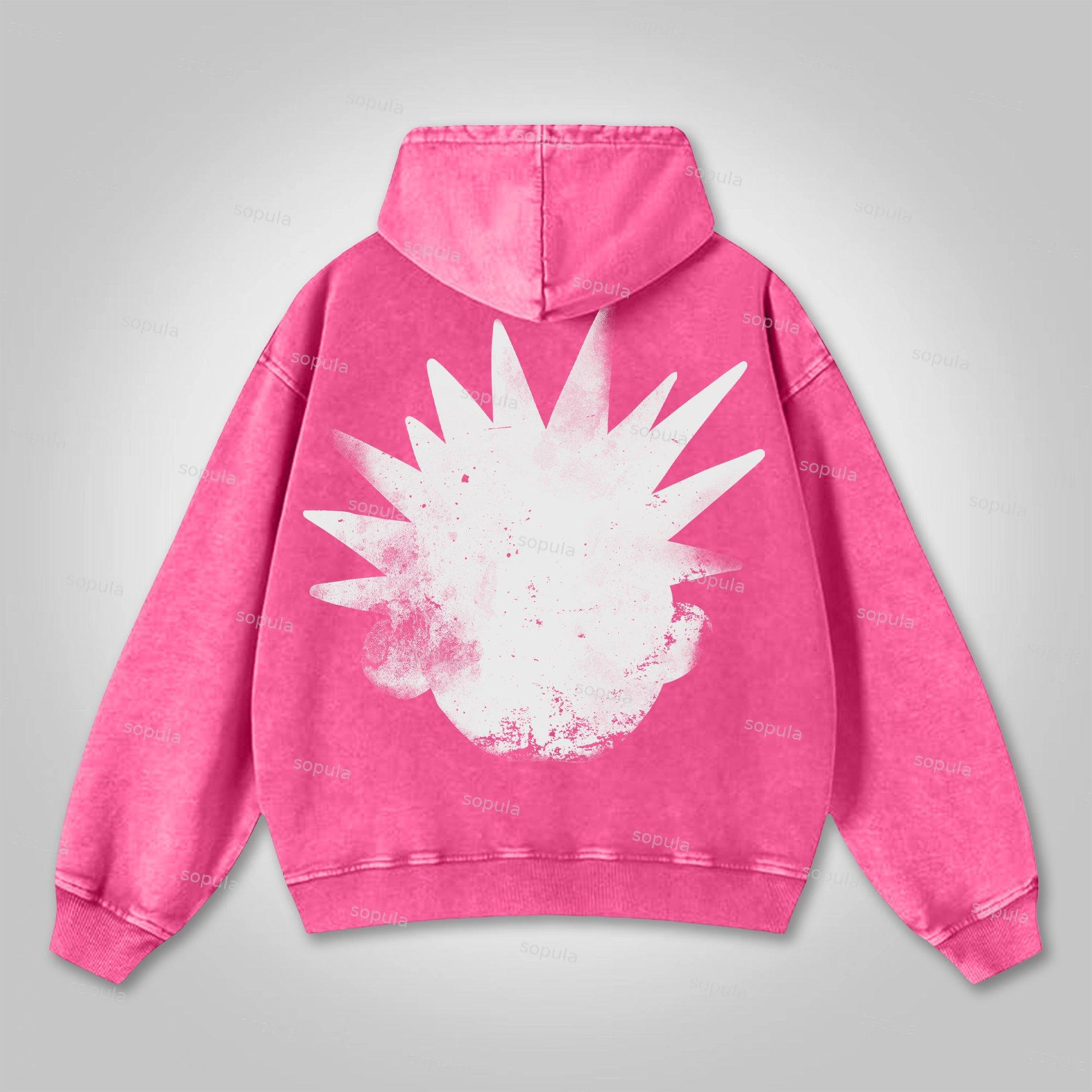 Sopula The Brain Explodes Print Graphic Washed Hoodie Product Image