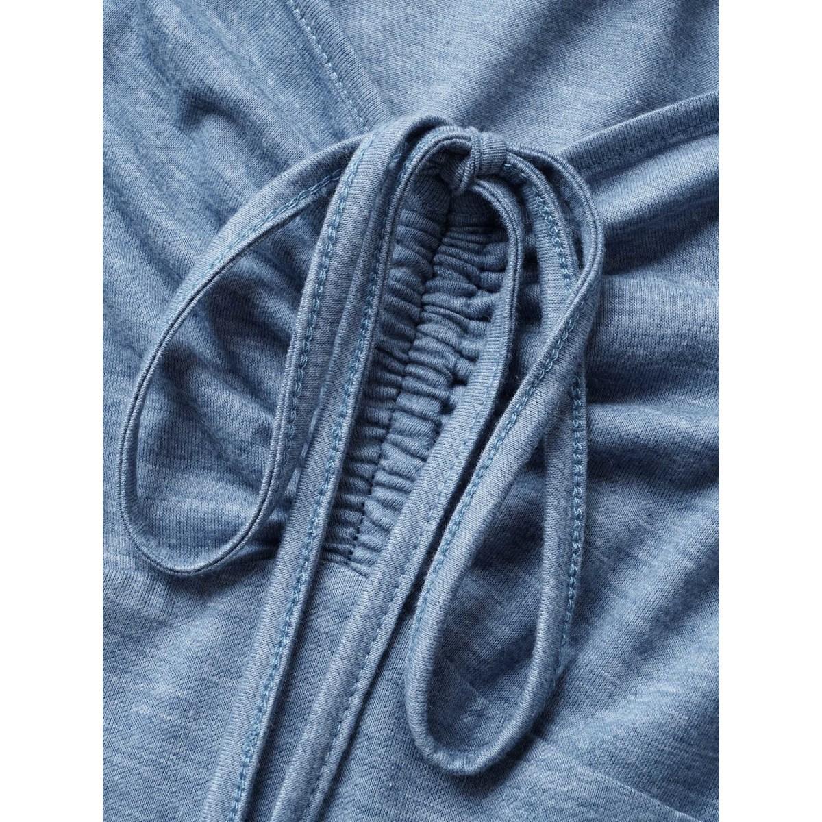 Plus Size Solid Ruffle Layered Hem Drawstring Cami Dress Stone Women Casual Non V-neck Sleeveless Curvy Midi Dress BloomChic 18-20/2X Product Image