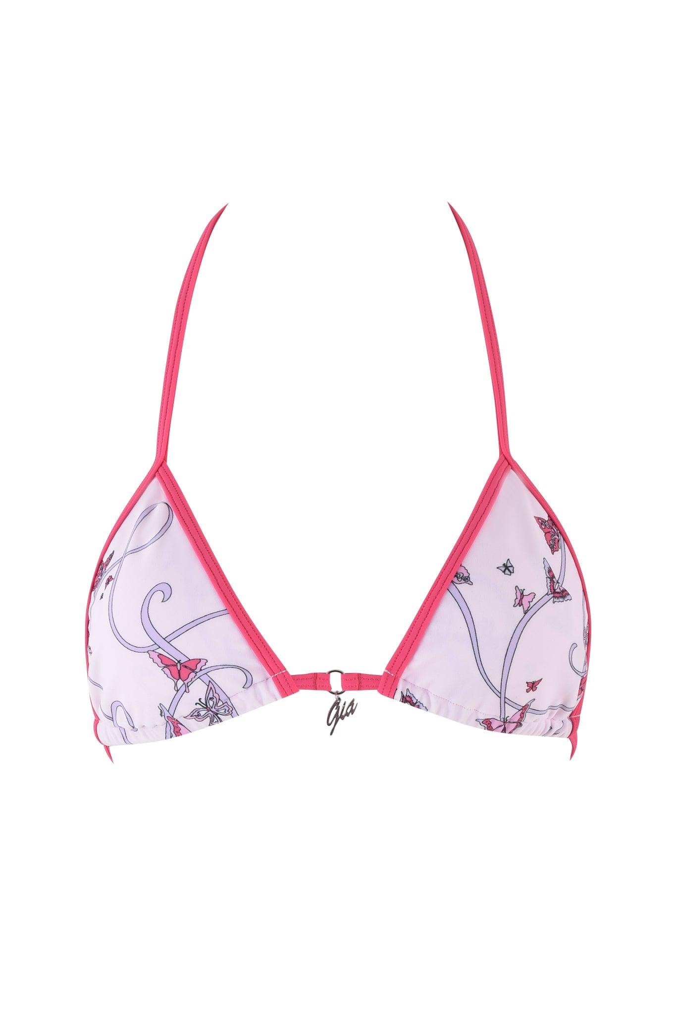 CORDELIA 2.0 BIKINI TOP - PINK : BUTTERFLY RIBBON Product Image