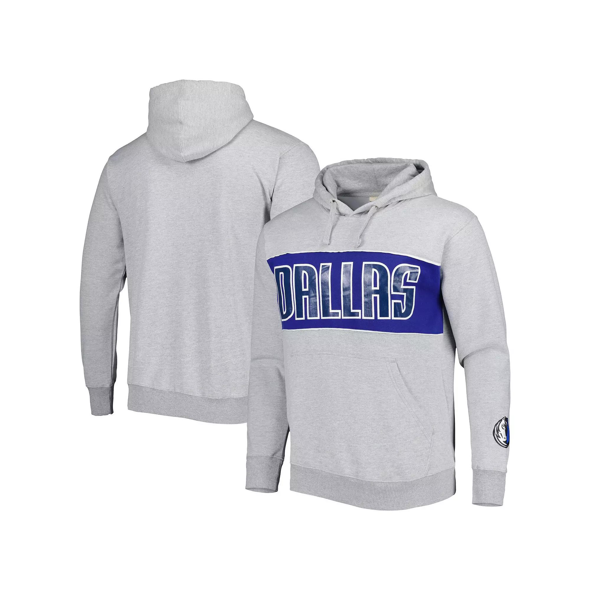 Men's Fanatics Branded Heather Gray Dallas Mavericks Wordmark French Terry Pullover Hoodie,  Product Image