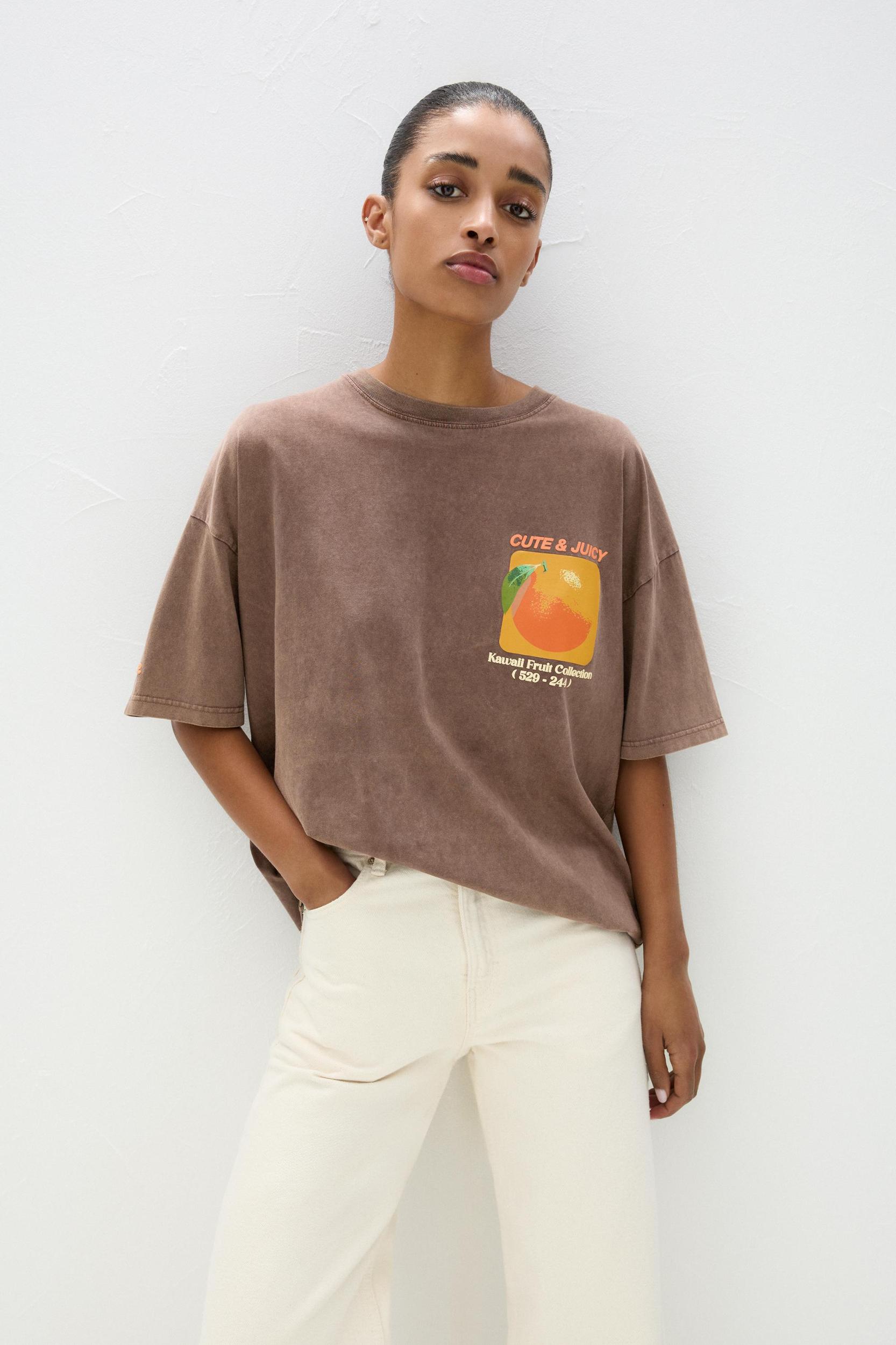 Orange graphic T-shirt Product Image
