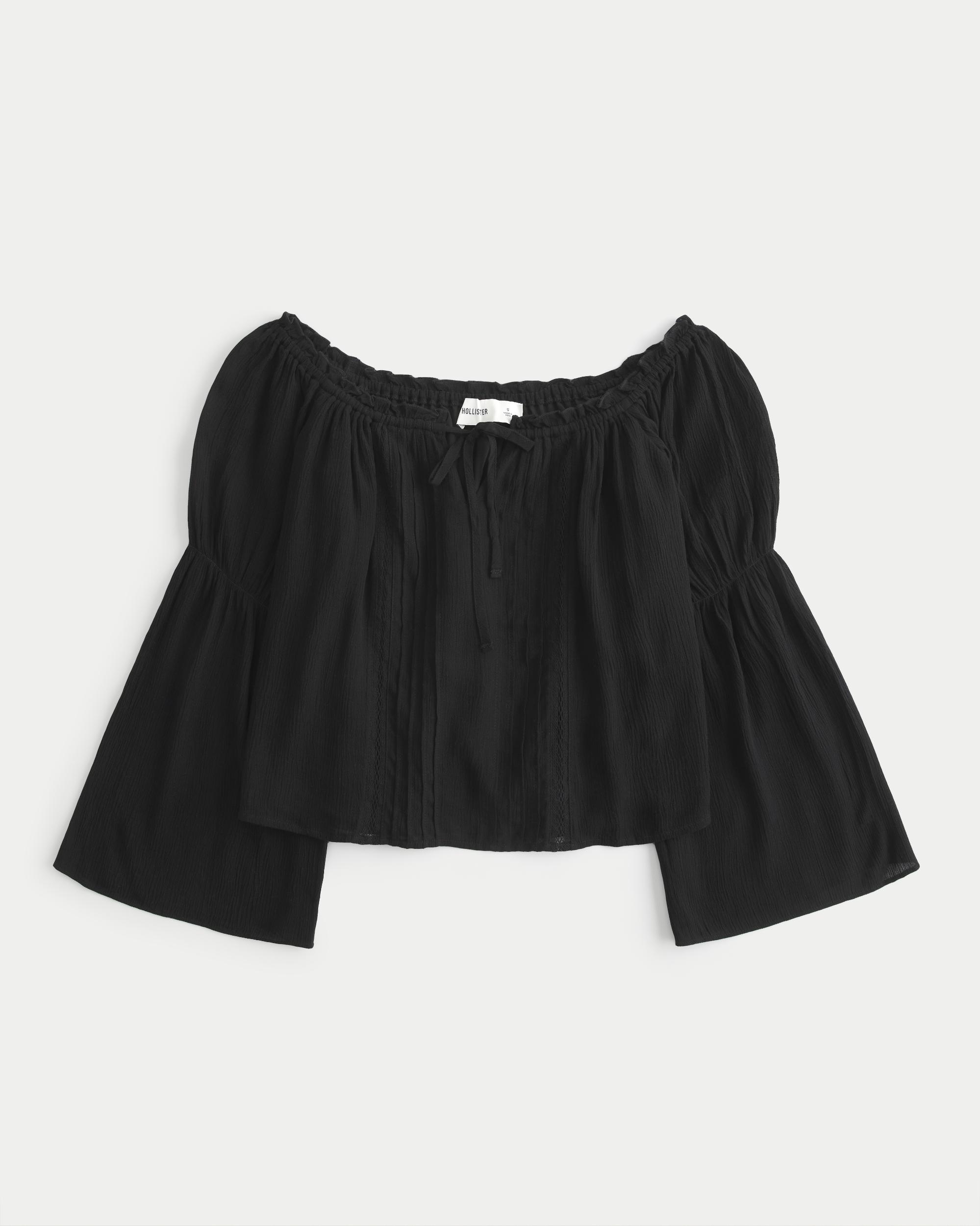 Easy Off-the-Shoulder Long-Sleeve Top Product Image