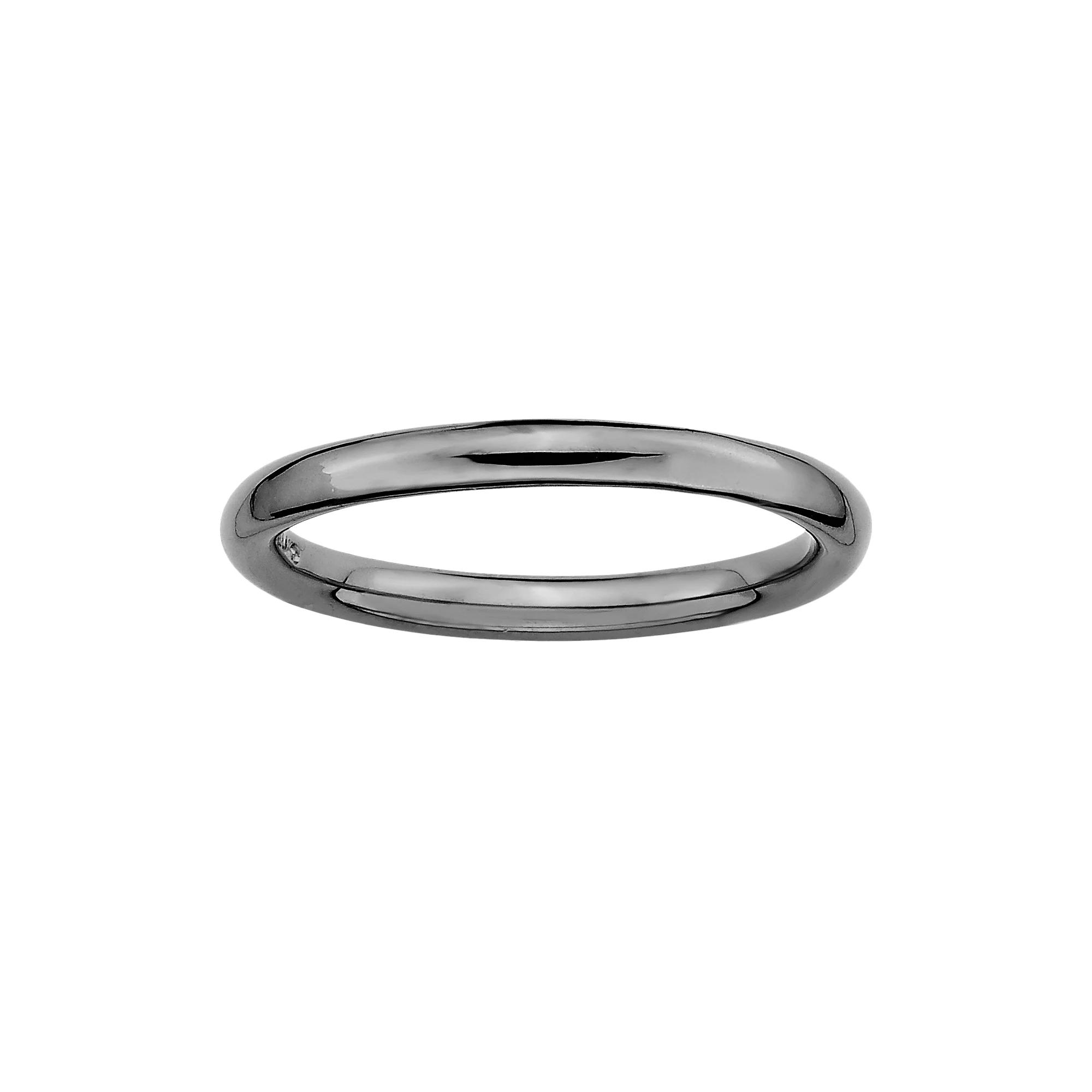 Stacks & Stones Ruthenium-Plated Sterling Silver Stack Ring, Women's, Size: 7, Black Product Image
