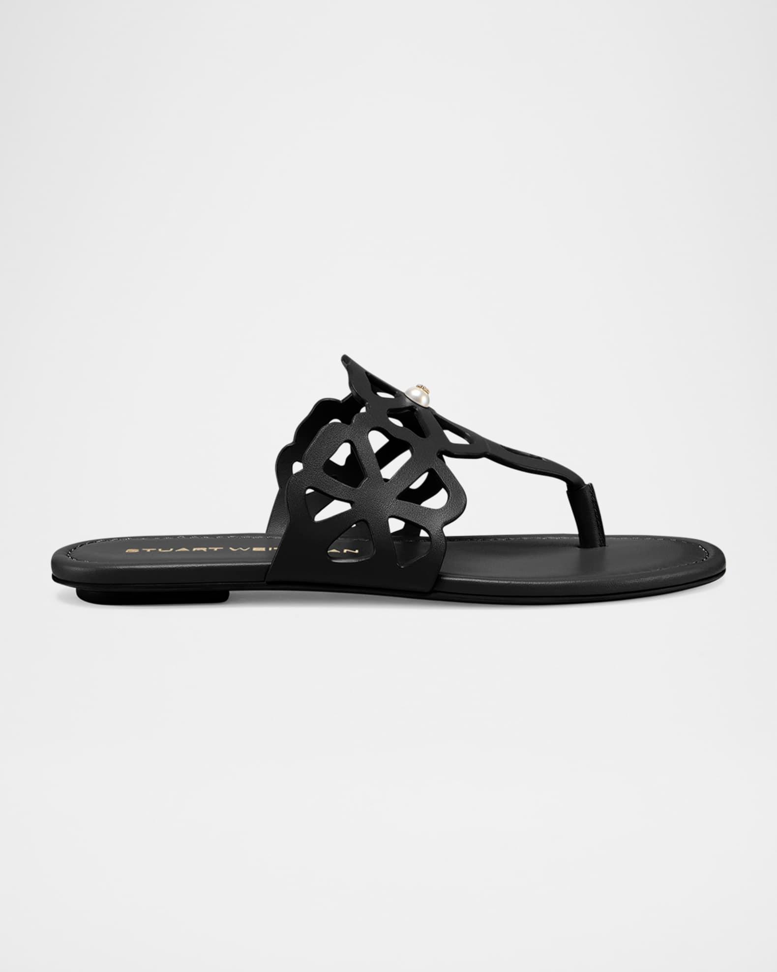 Jasmine Leather Cutout Thong Sandals Product Image