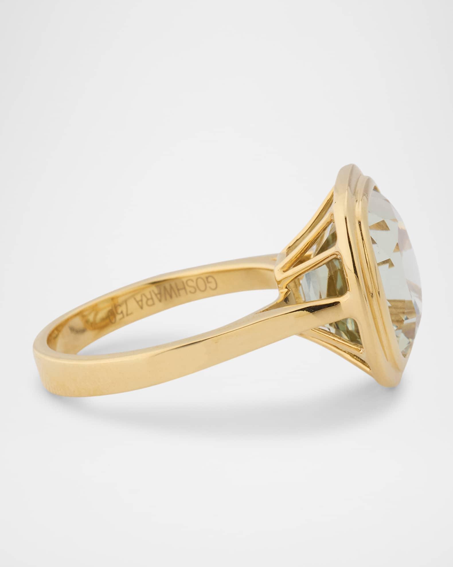 Manhattan 18K Yellow Gold Prasiolite Cushion Ring Product Image