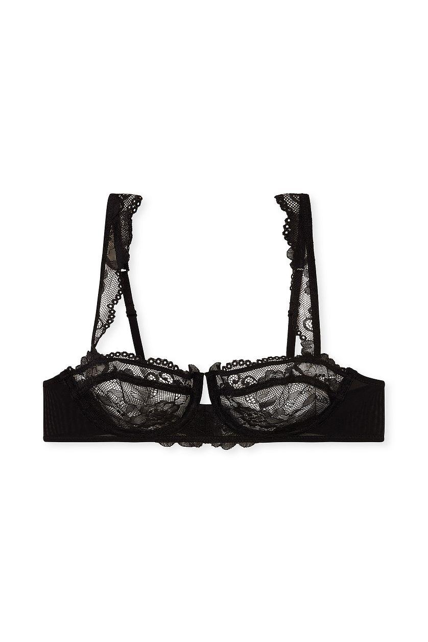 Wide Strap Lace Balconette Bra Product Image