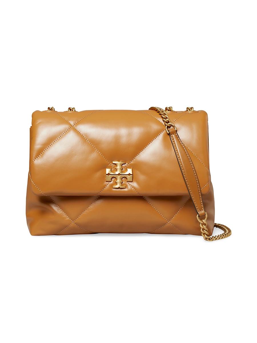 Womens Large Kira Diamond Leather Shoulder Bag Product Image