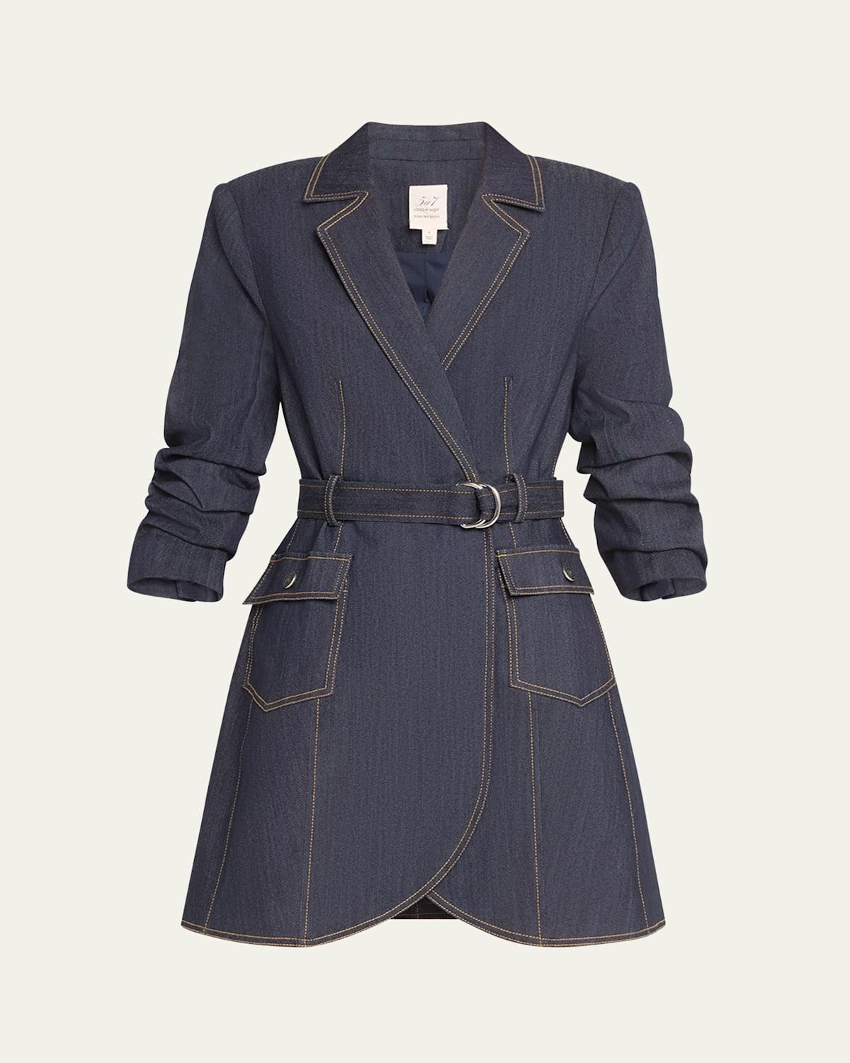 Womens Jenessa Denim Blazer Minidress Product Image