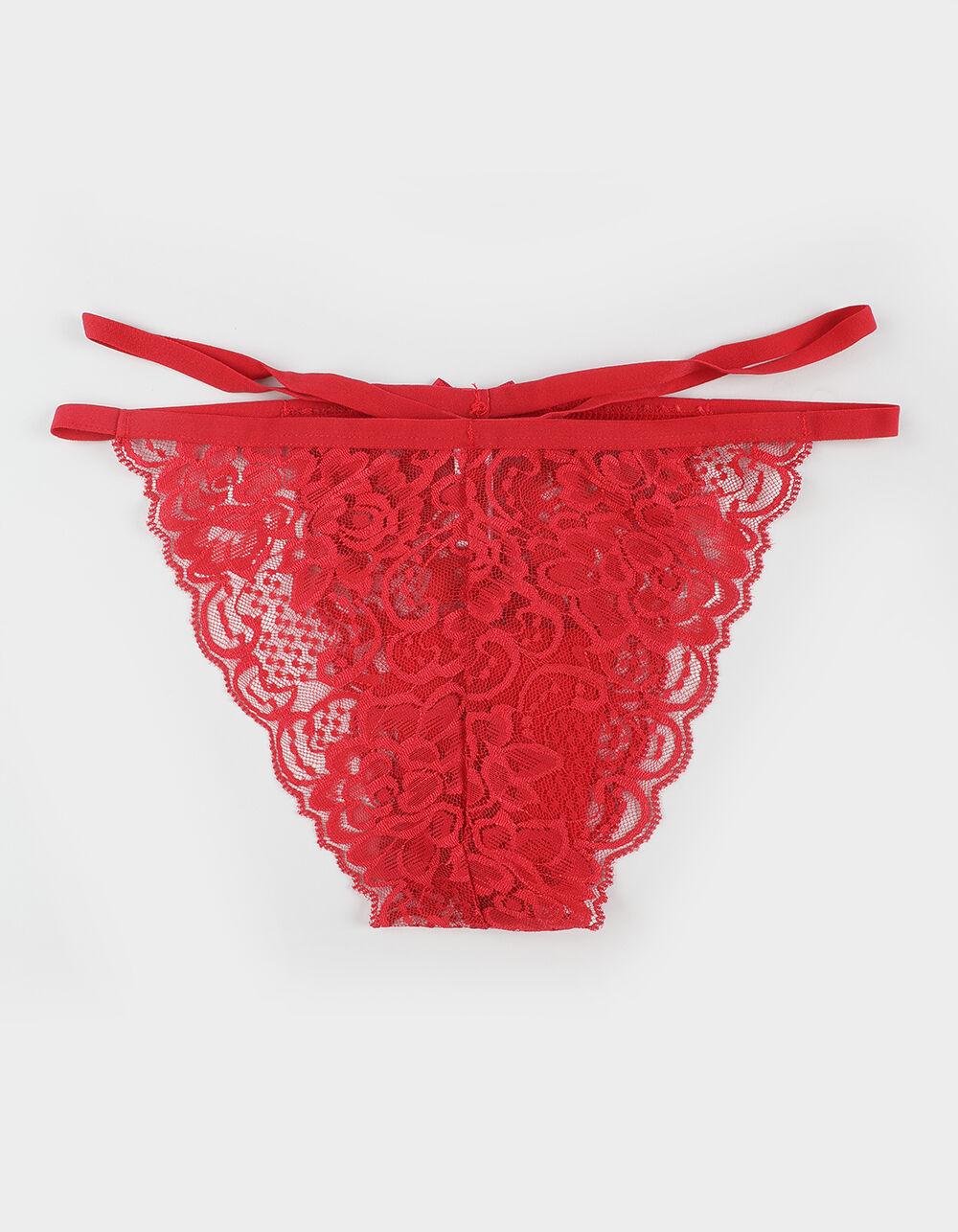 FULL TILT Double Side Strap Lace Cheeky Panties - RED Product Image