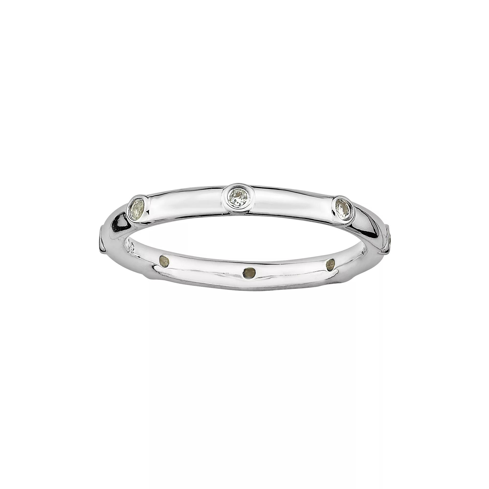 Stacks & Stones Sterling Silver White Topaz Stack Ring, Women's, Size: 5 Product Image