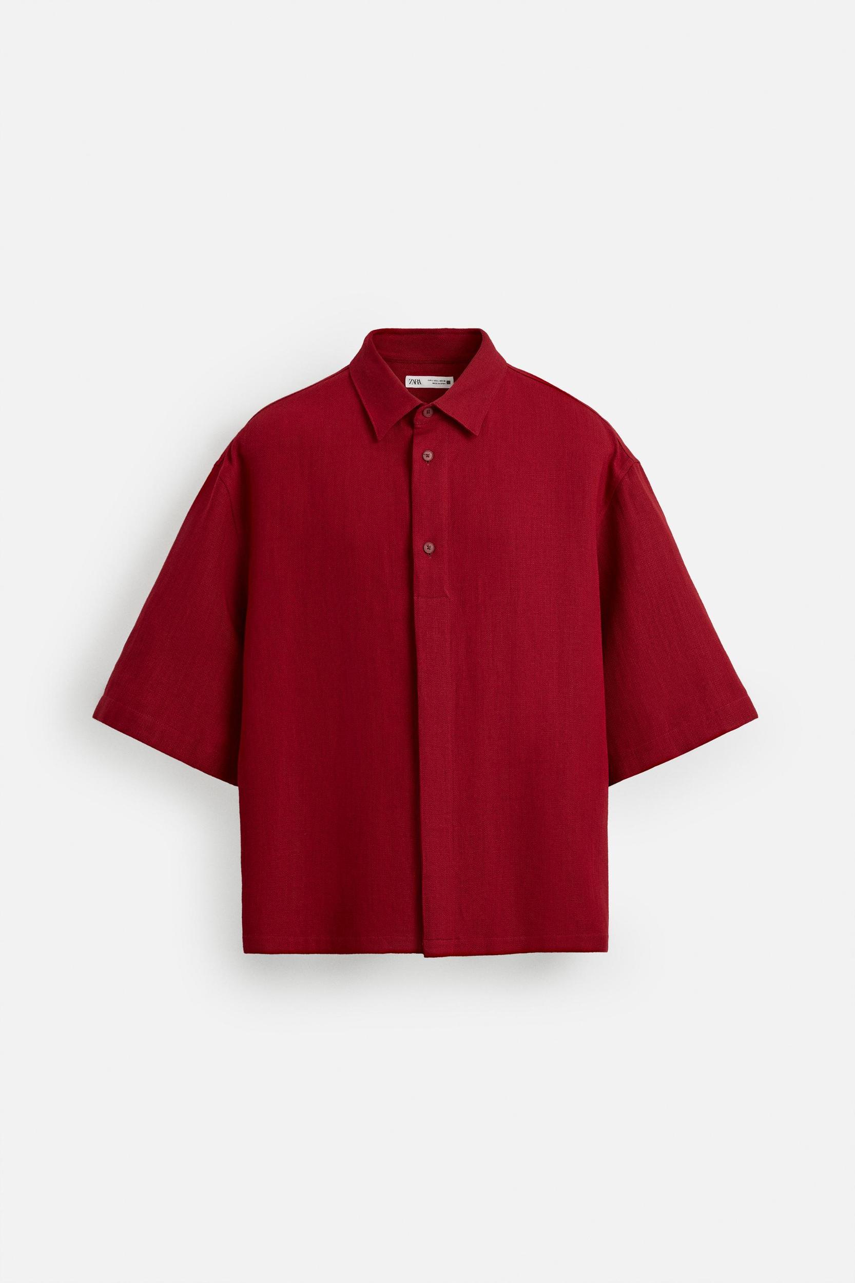 COTTON LINEN TEXTURED SHIRT Product Image