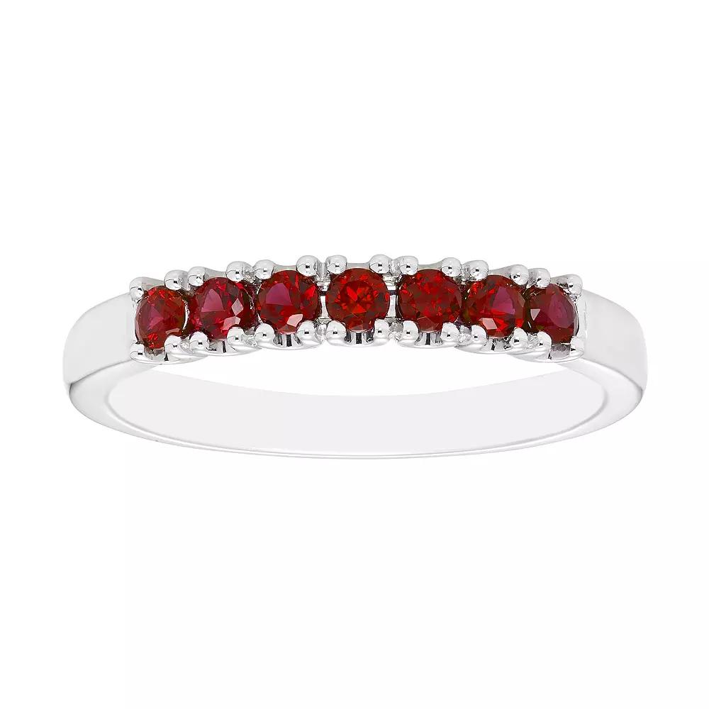 Boston Bay Diamonds Sterling Silver Lab-Created Ruby Stack Ring, Women's, Size: 7 Product Image