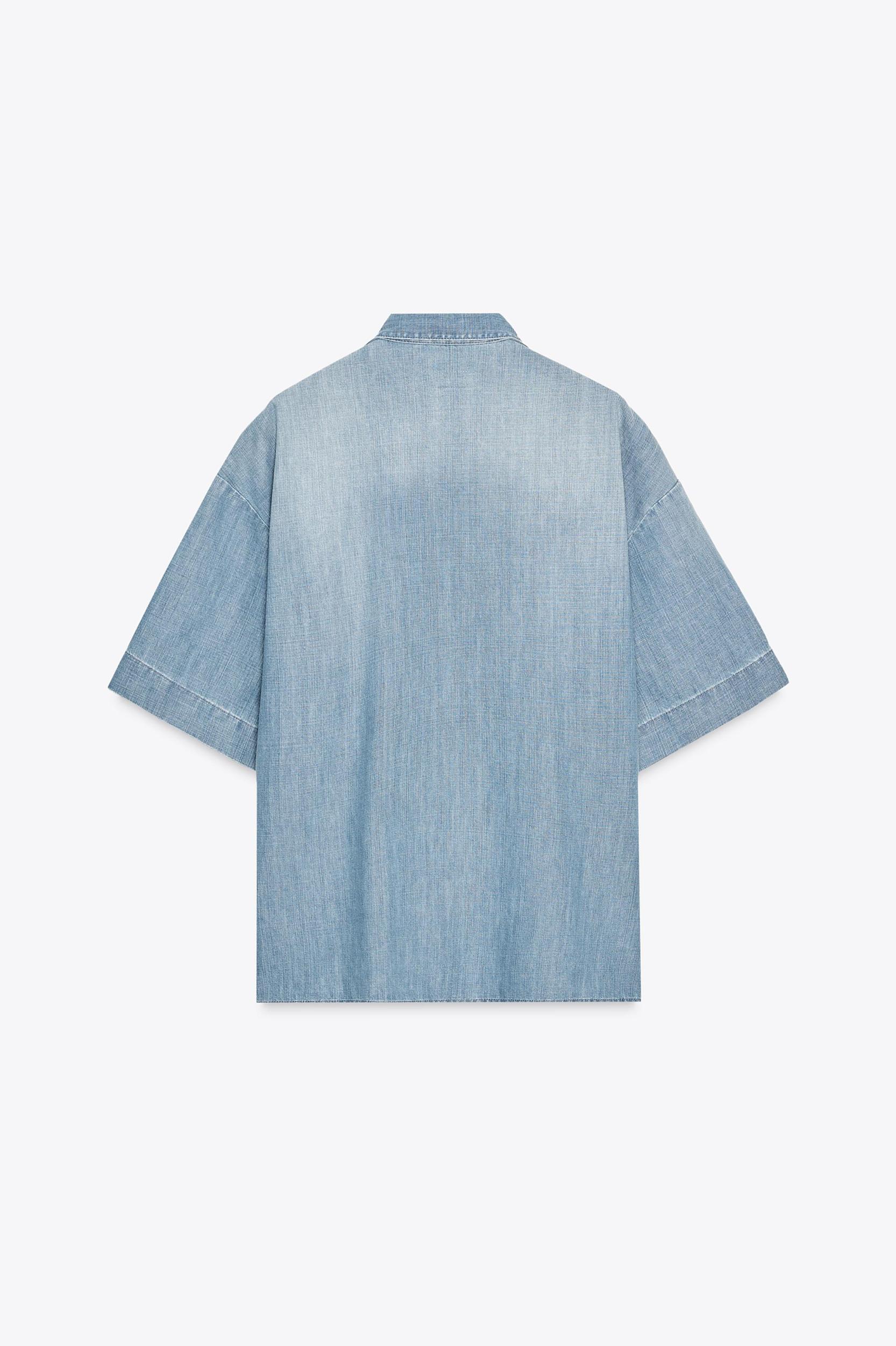 ZW COLLECTION RUFFLED DENIM SHIRT Product Image