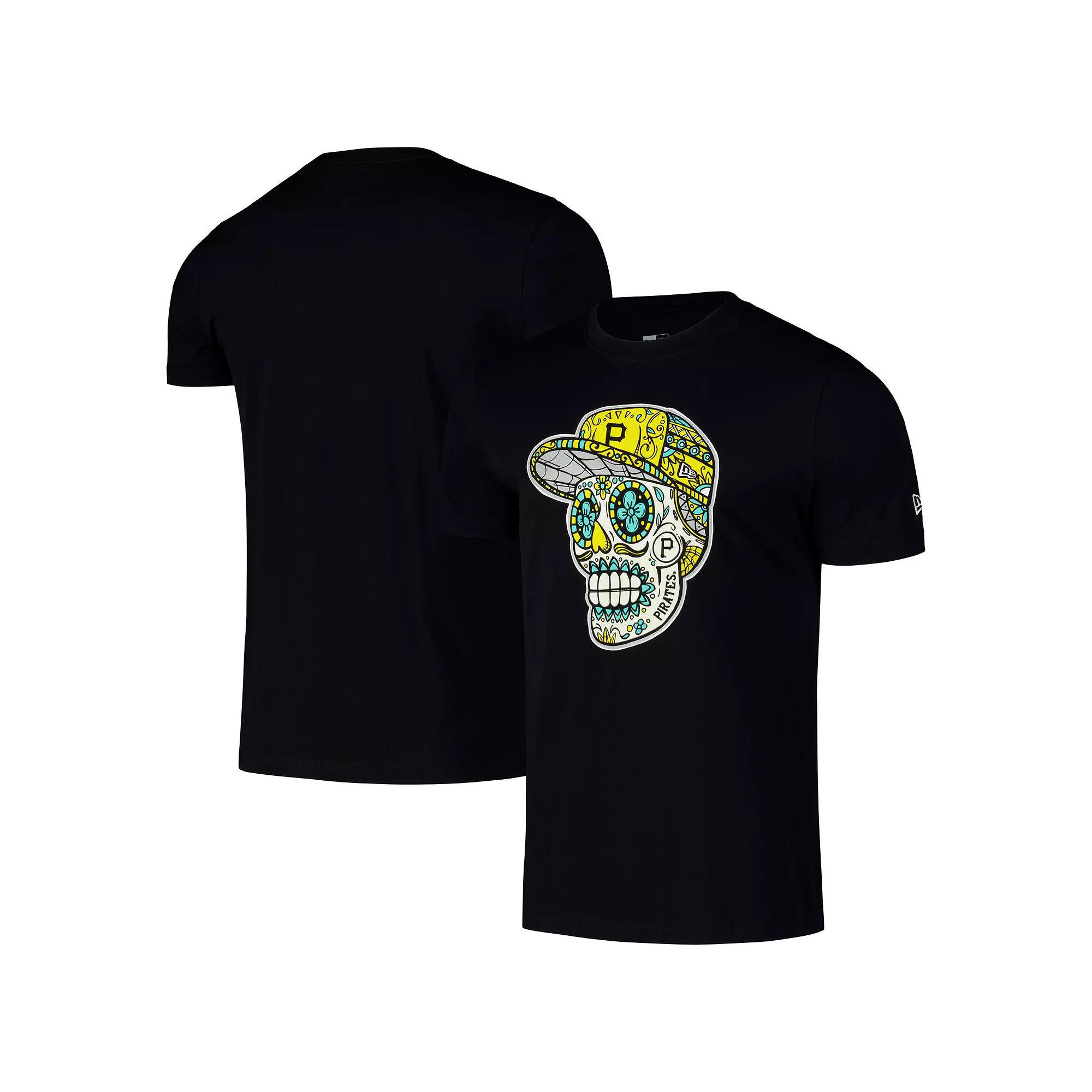 Men's New Era Black Pittsburgh Pirates Sugar Skulls T-Shirt,  Product Image