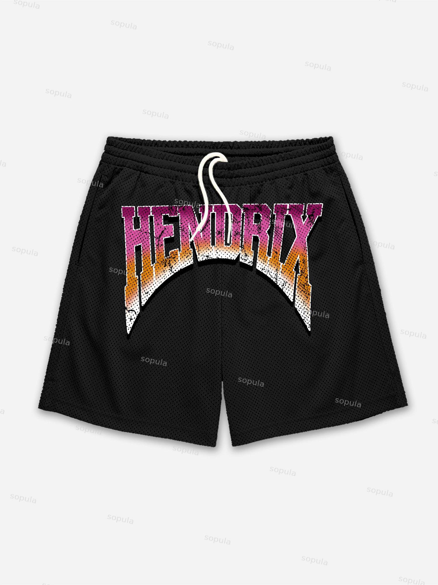 Sopula Jimi Hendrix Print Mesh Shorts Product Image