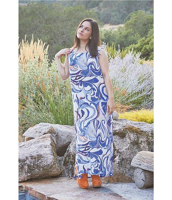 Bryn Walker Sherry Printed Round Neck Sleeveless Shift Maxi Dress Product Image