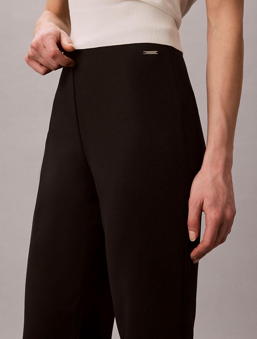 Ponte Cropped Flared Pants Product Image