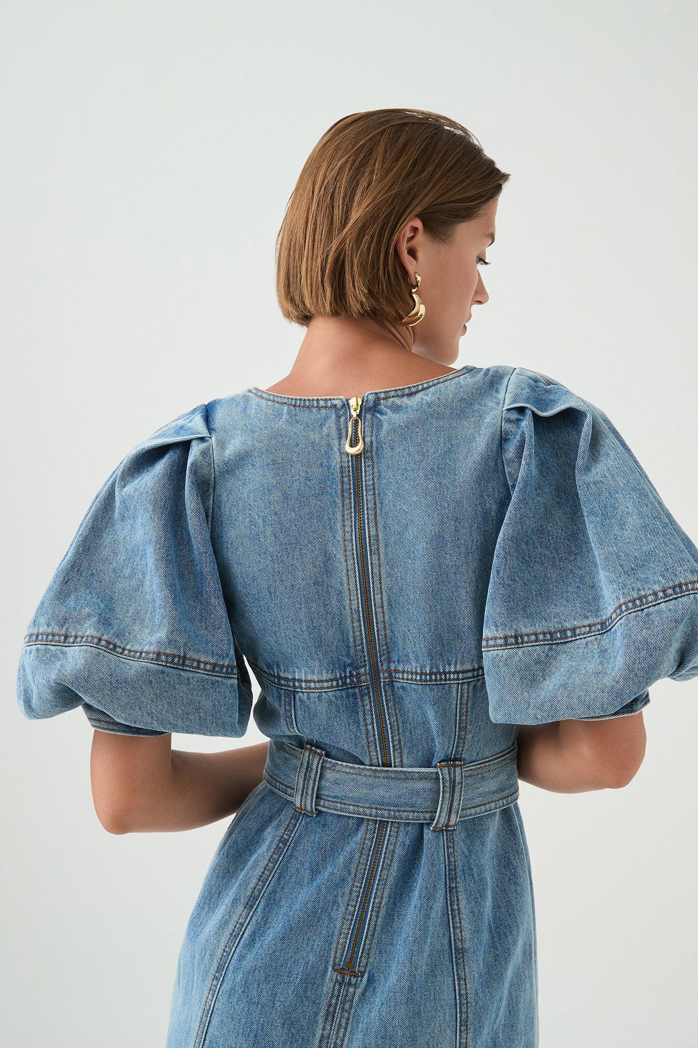 Juno Denim Midi Dress Product Image