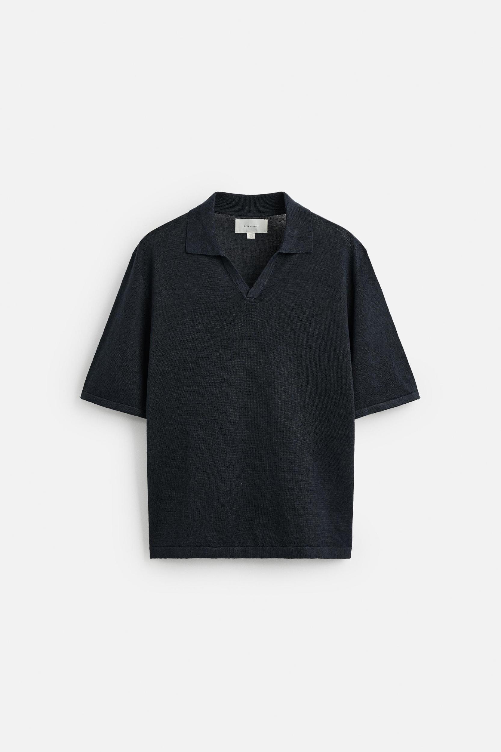 100% HEMP KNIT POLO SHIRT Product Image