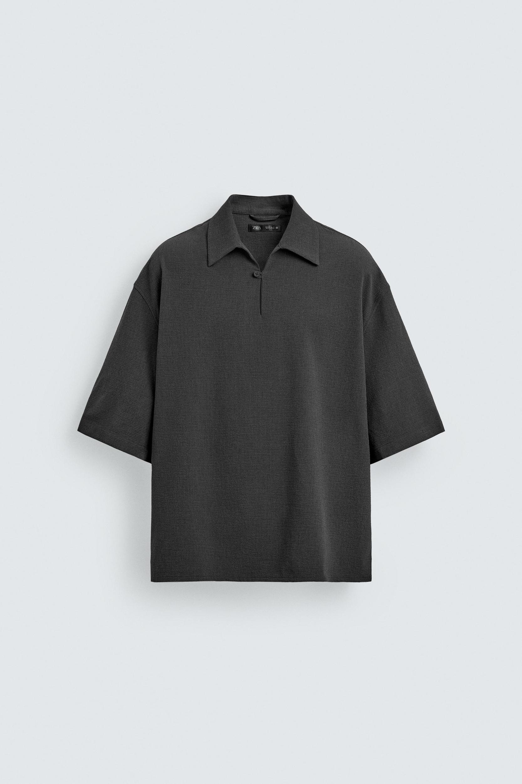 RELAXED FIT TEXTURED POLO SHIRT Product Image