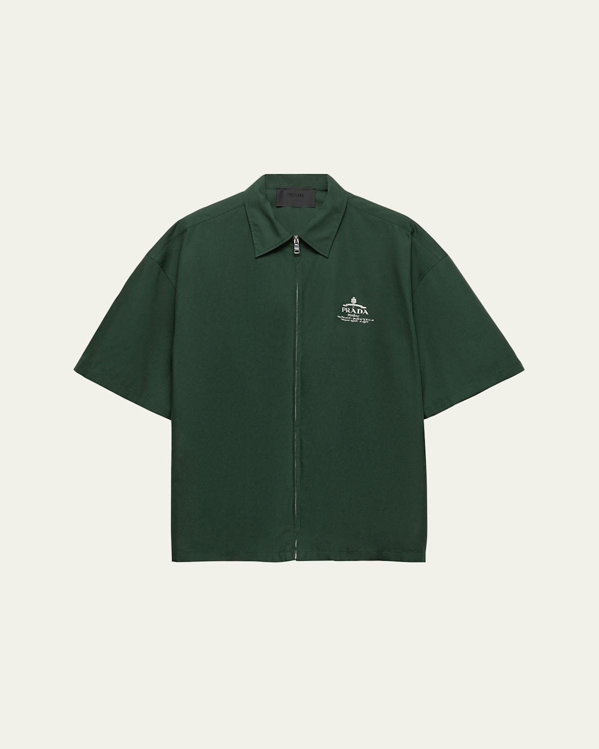 Mens Technical Cotton Zip-Up Shirt Product Image