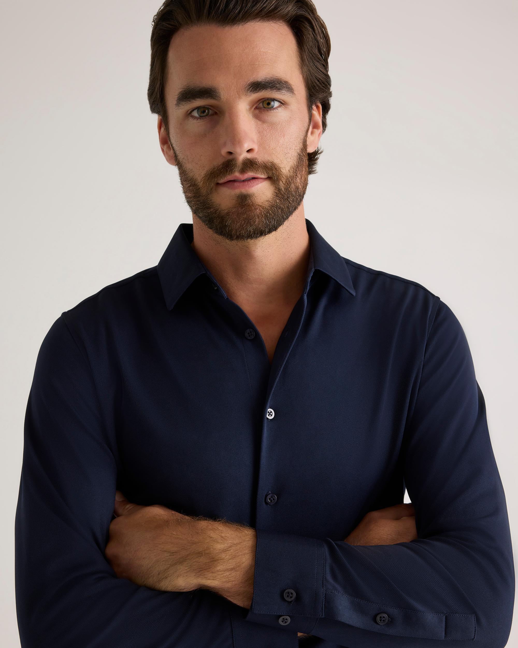 Quince | Men's Commuter Stretch Pique Long Sleeve Button Down 100% Polyester Product Image