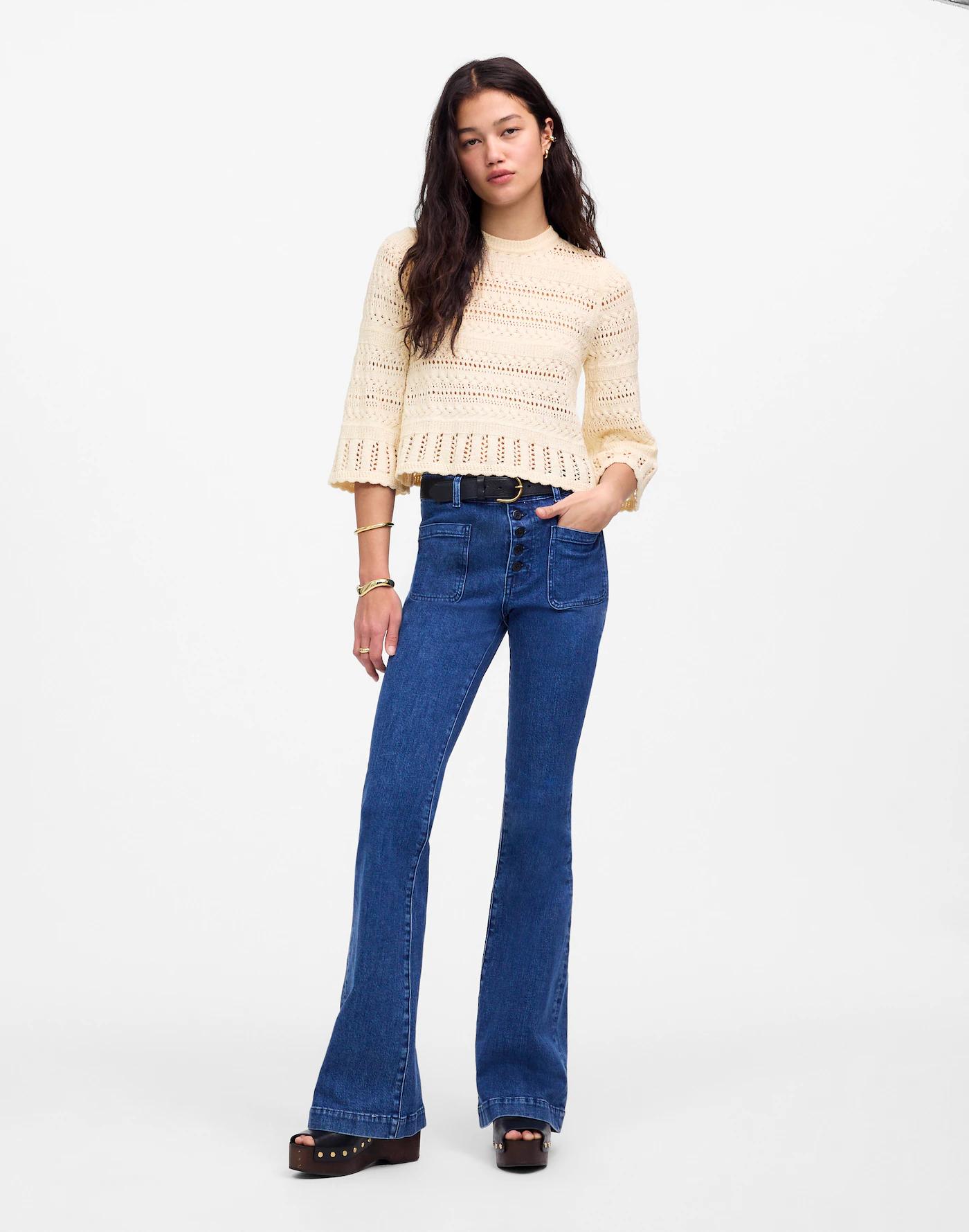 Scalloped-Trim Sweater Tee Product Image