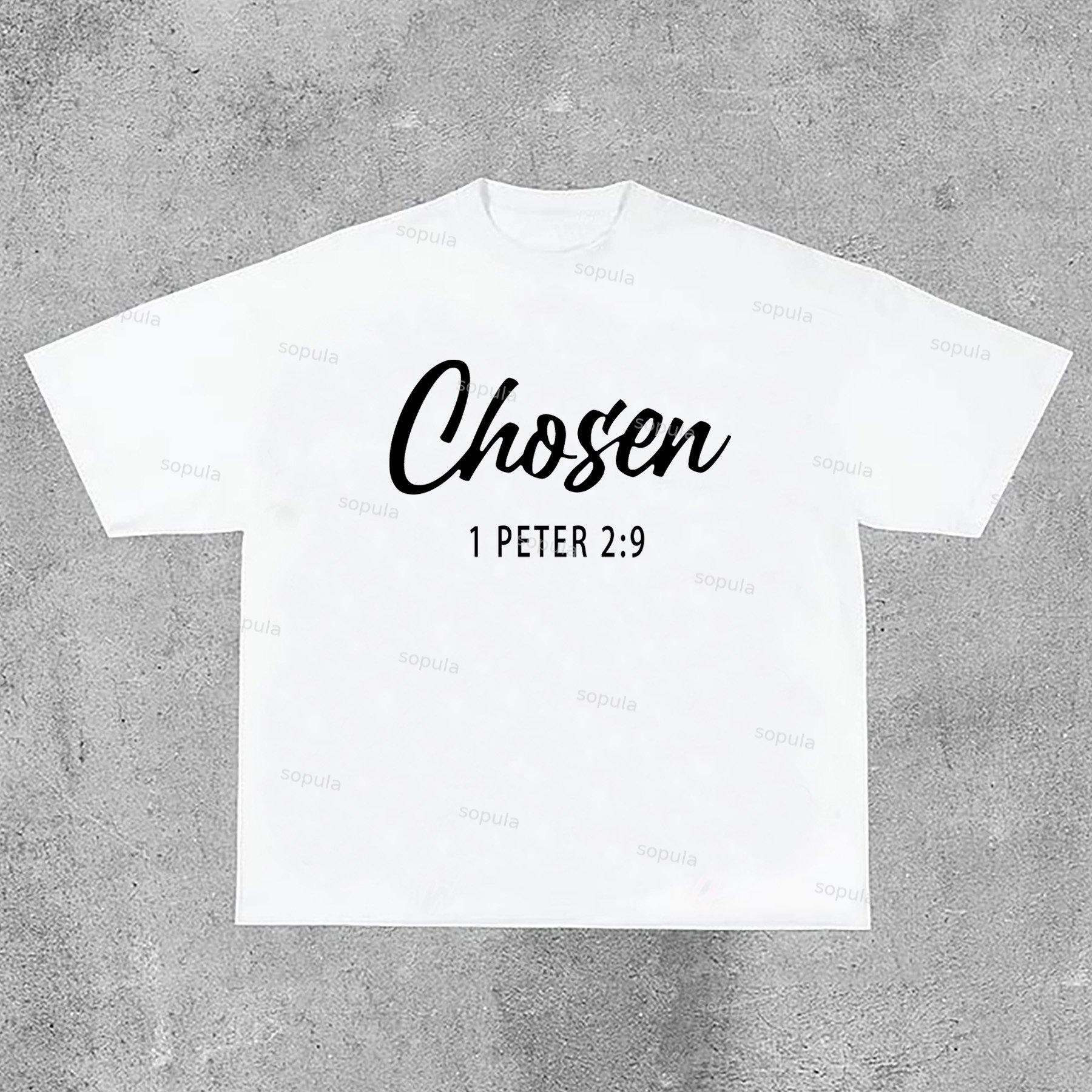 Sopula Chosen Print Short Sleeve Cotton T-Shirt Product Image