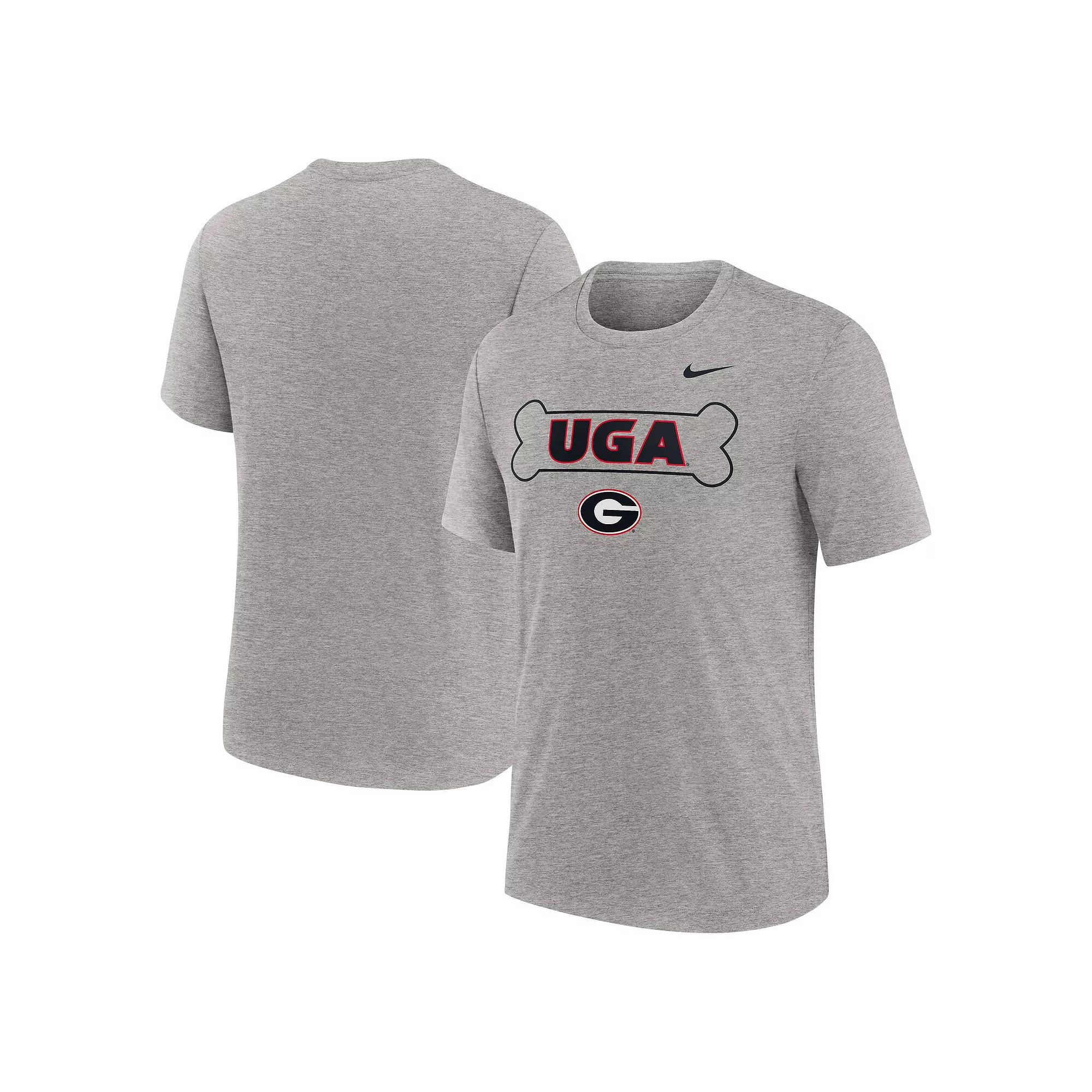 Men's Nike Heather Gray Georgia Bulldogs Campus Local Tri-Blend T-Shirt,  Product Image