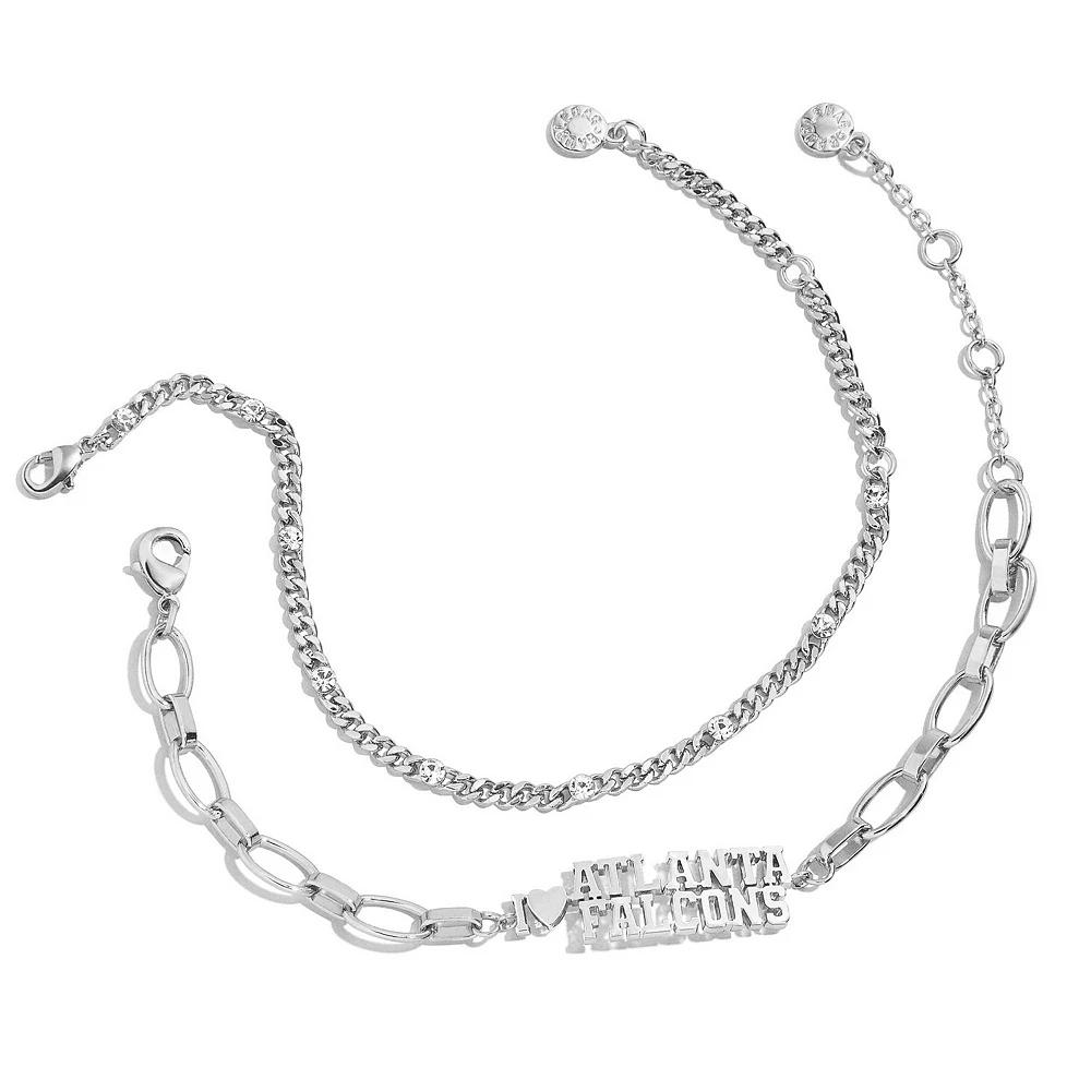 WEAR by Erin Andrews x Baublebar Silver Atlanta Falcons Linear Bracelet Set, Women's Product Image
