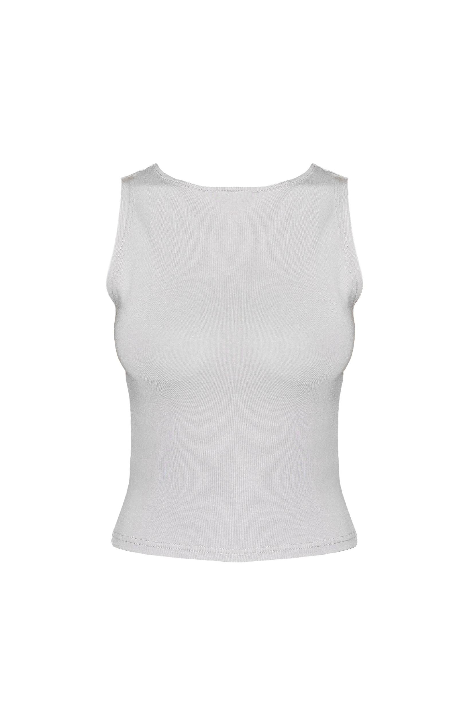 Grey Marl Modal Cotton Boatneck Long Top Product Image