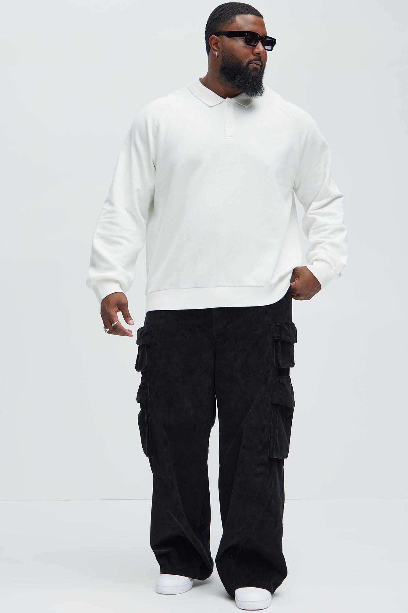 Tyson Late Night Raglan Long Sleeve Polo - Off White Product Image