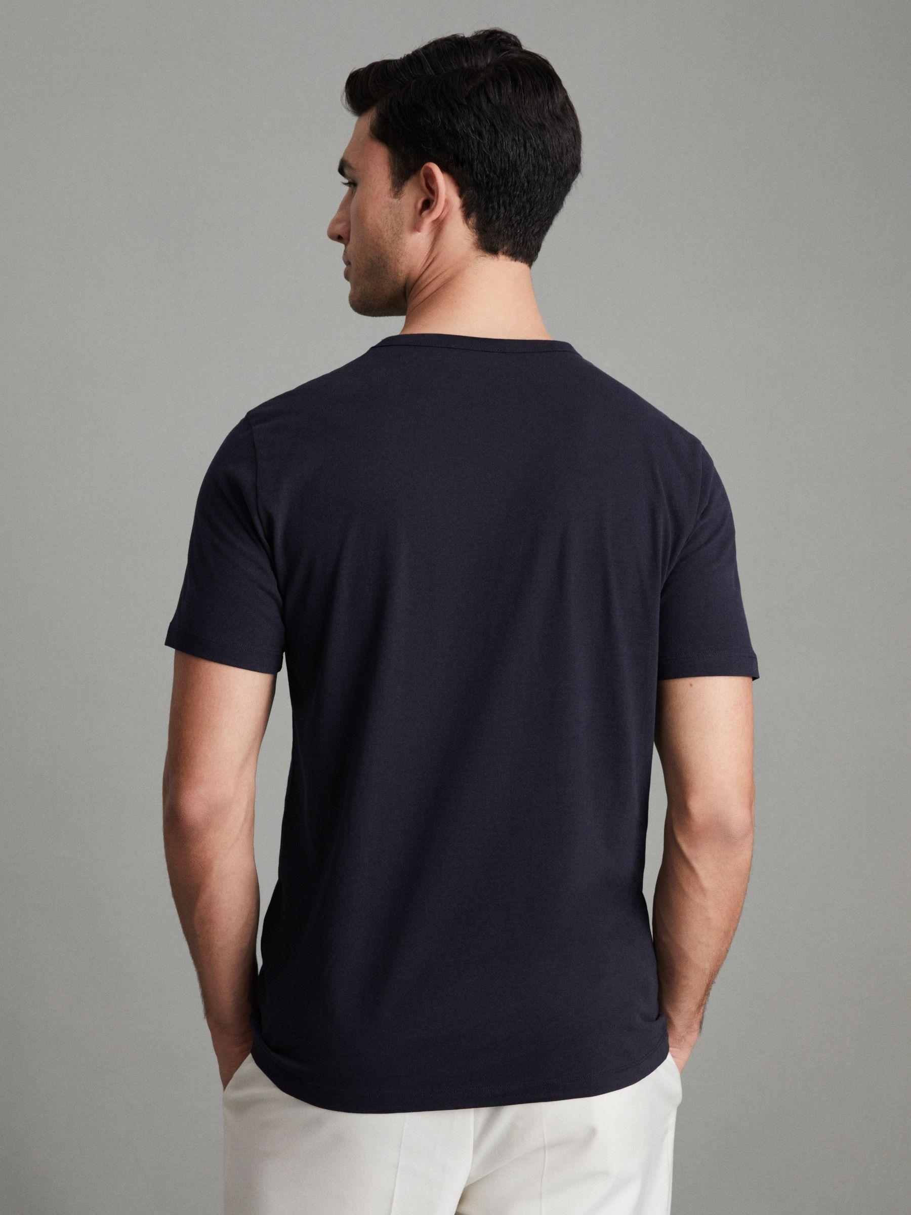 Cotton Crew Neck T-Shirt in Navy Product Image