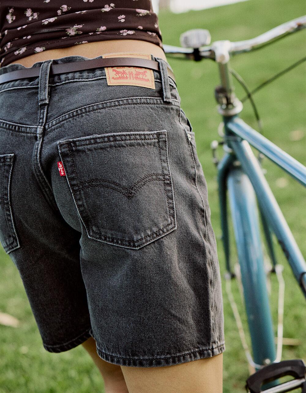 LEVI'S '94 Baggy Womens Mid Rise Denim Shorts - BLACK DENIM Product Image