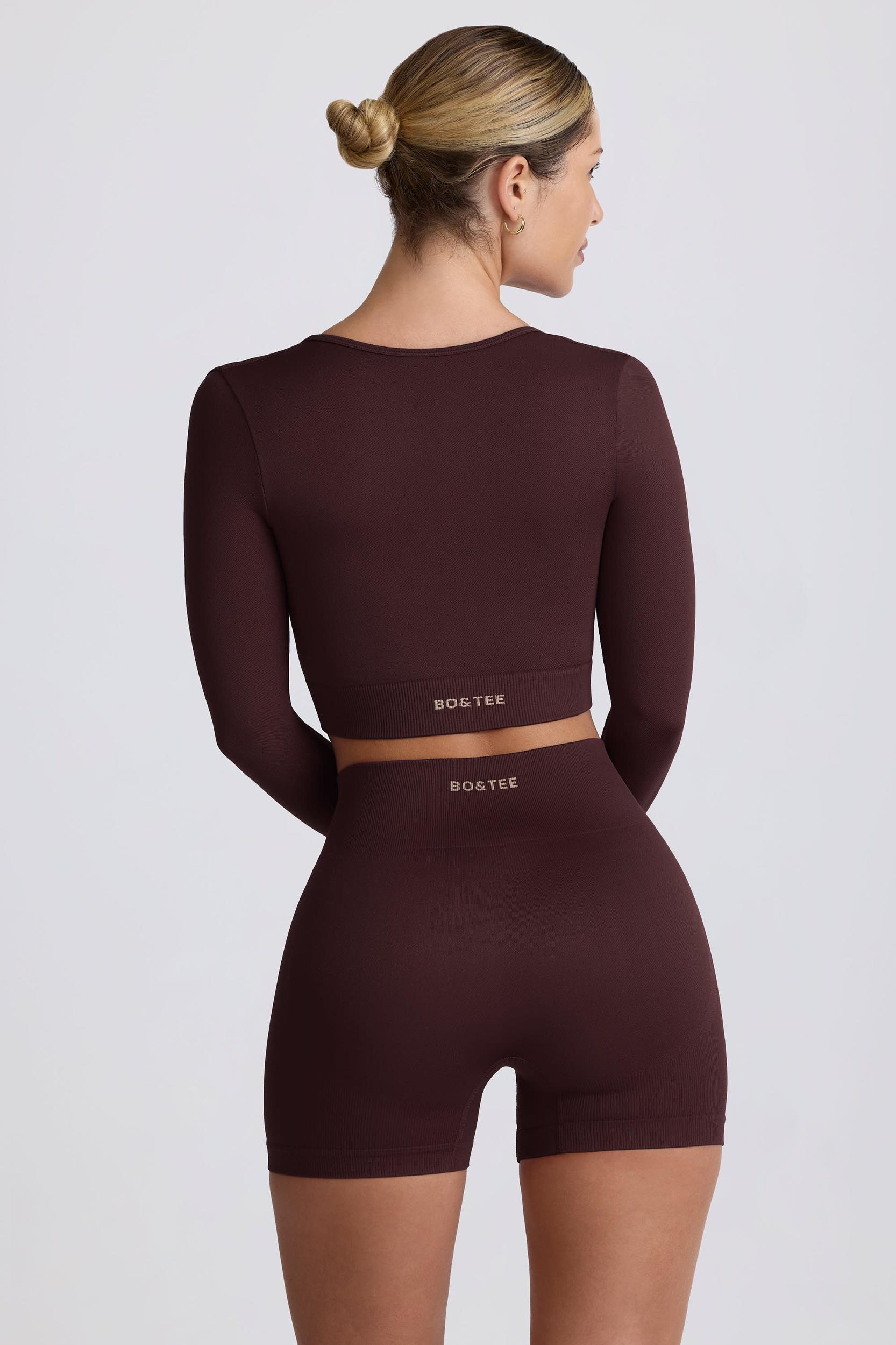 Super Sculpt Seamless High-Waist Mini Shorts in Chocolate Product Image
