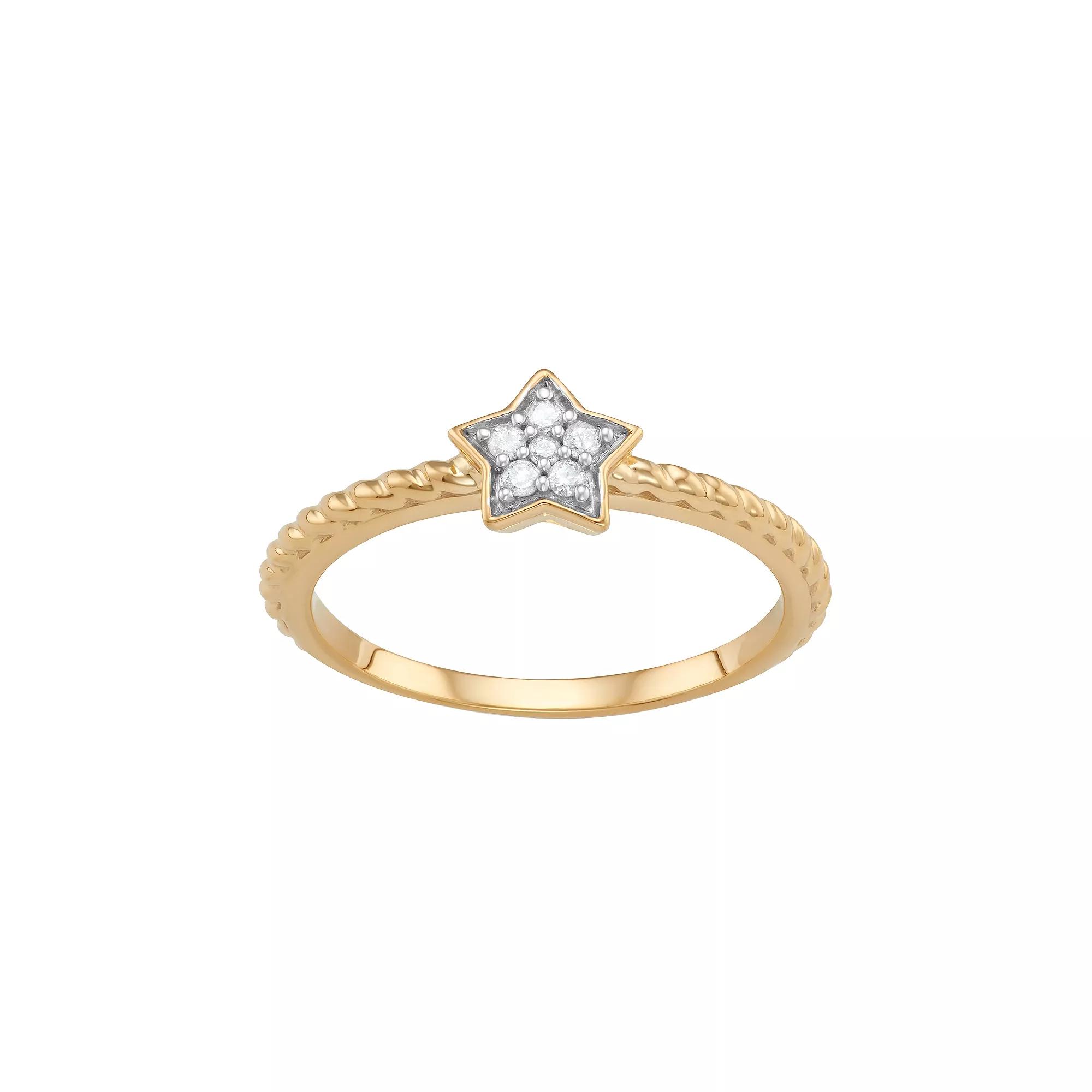 Jewelexcess Sterling Silver Diamond Accent Star Ring, Women's, Size: 6, Silver Tone Product Image