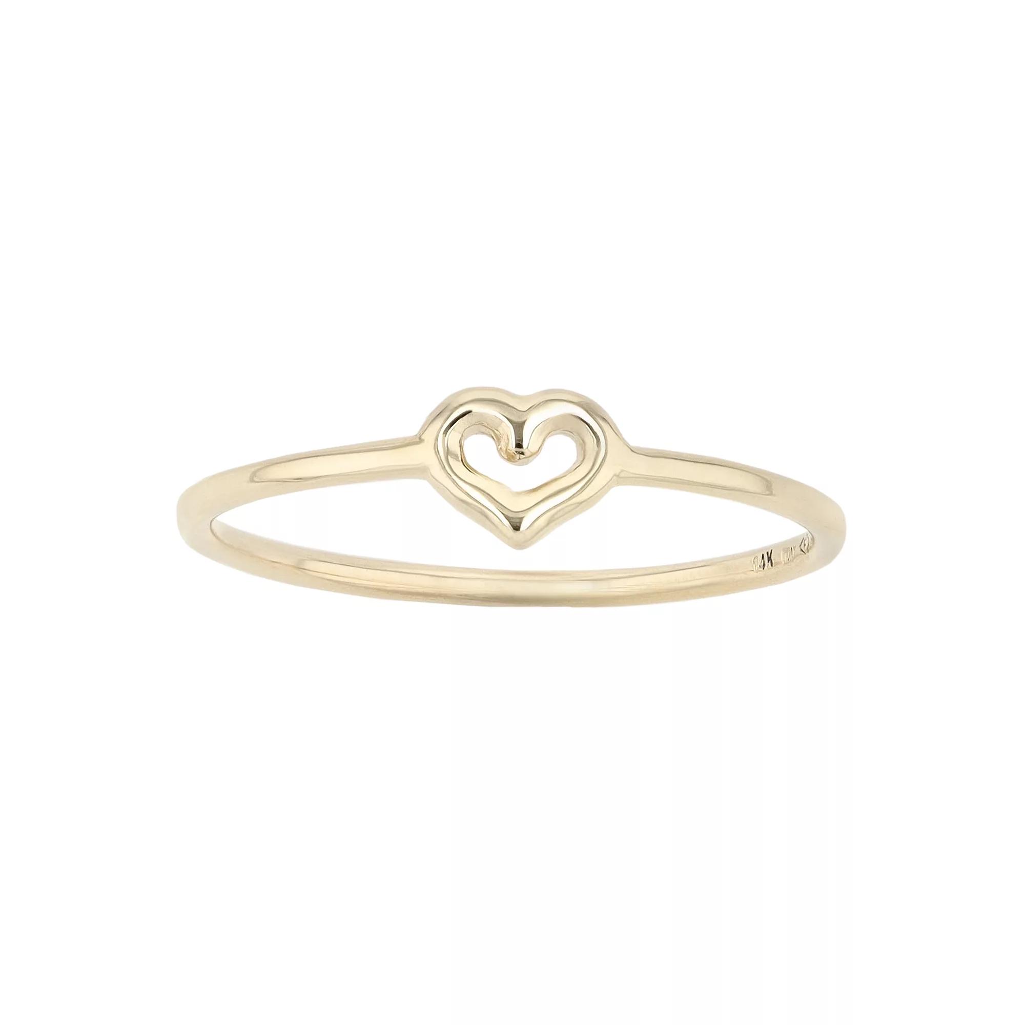 Au Naturale 14k Yellow Gold Heart Ring, Womens 14k Gold Product Image
