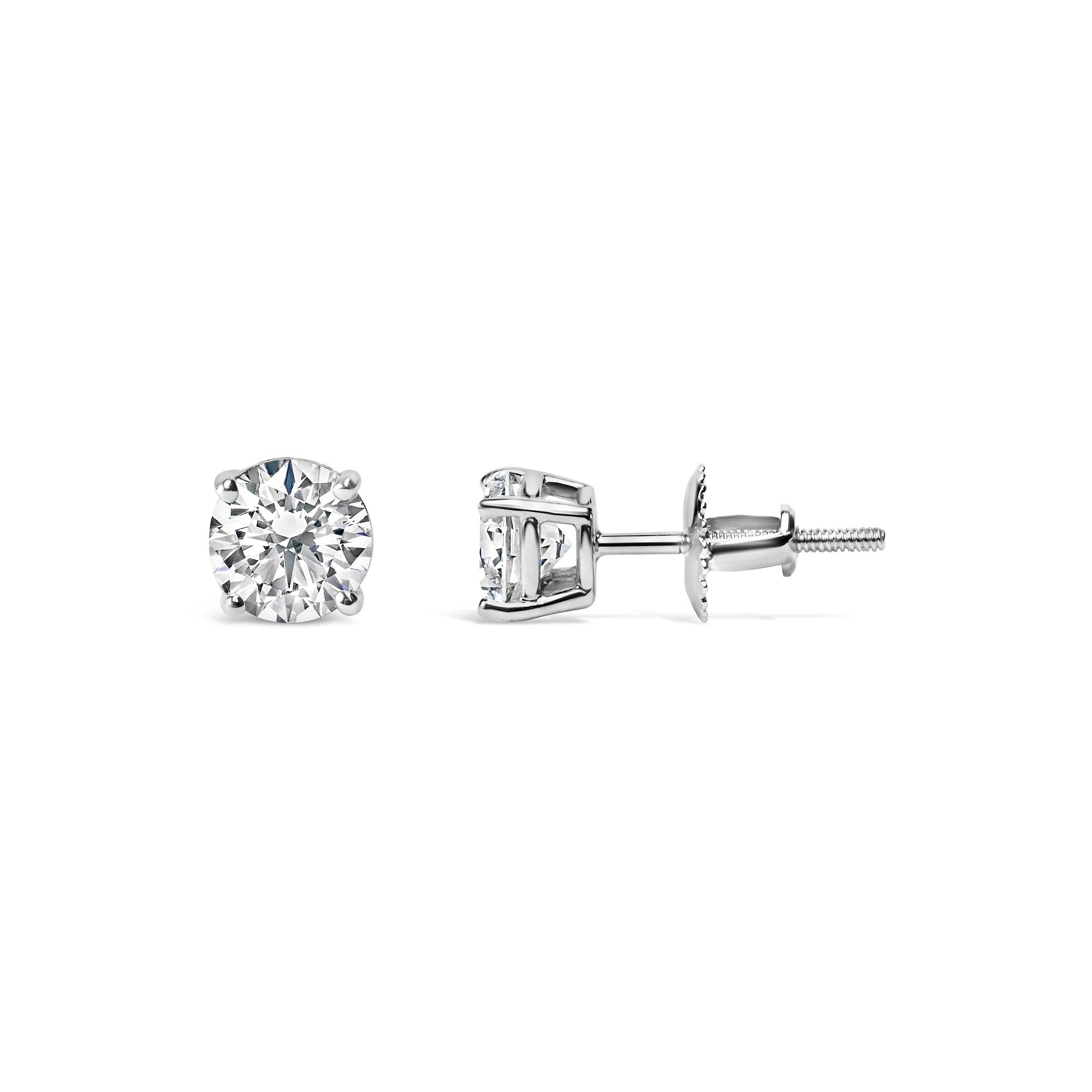 Haus of Brilliance 14k White Gold 1 Carat T.W. Lab-Grown Diamond Solitaire Stud Earrings, Women's Product Image